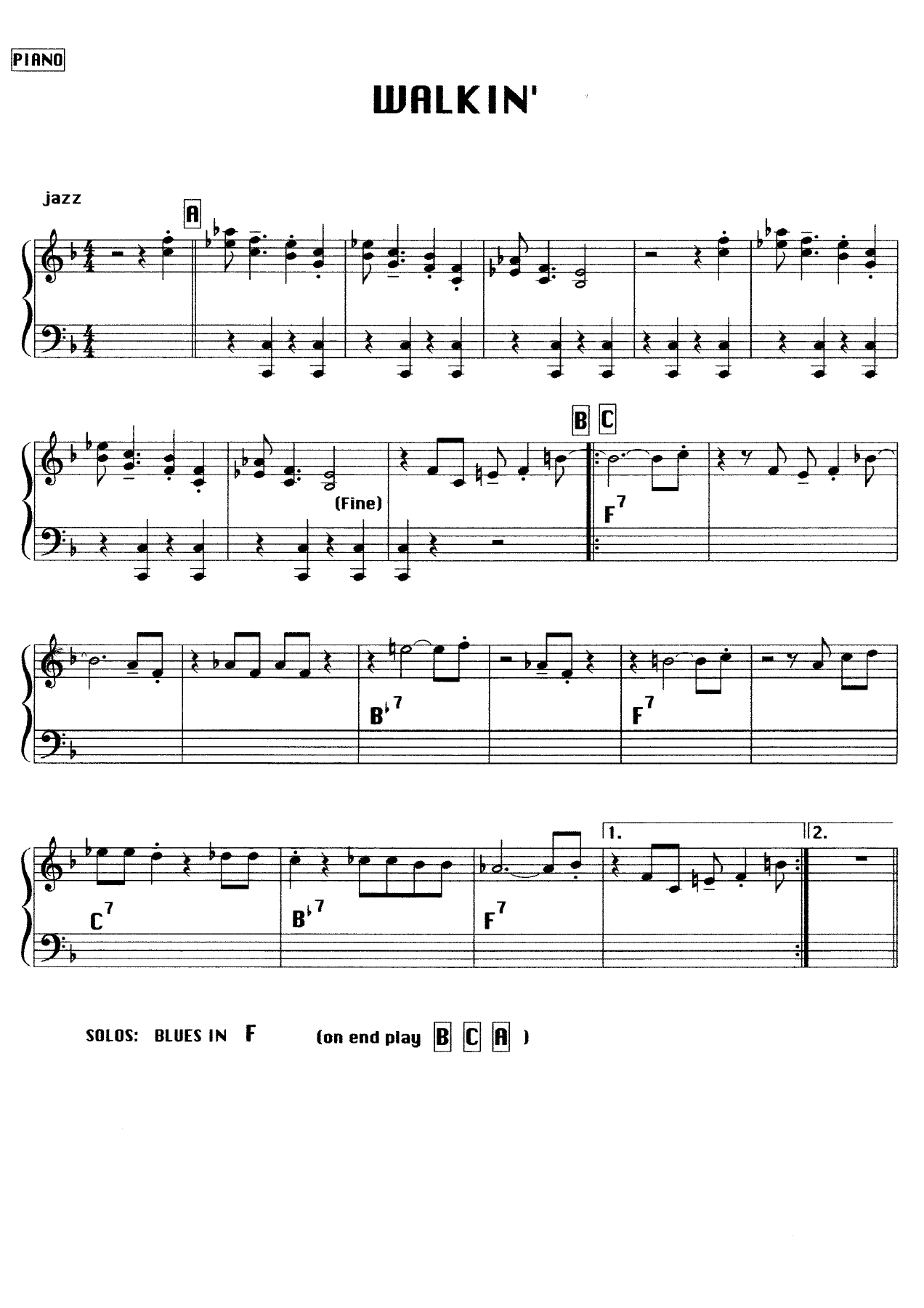 WalkinP — sheet music preview