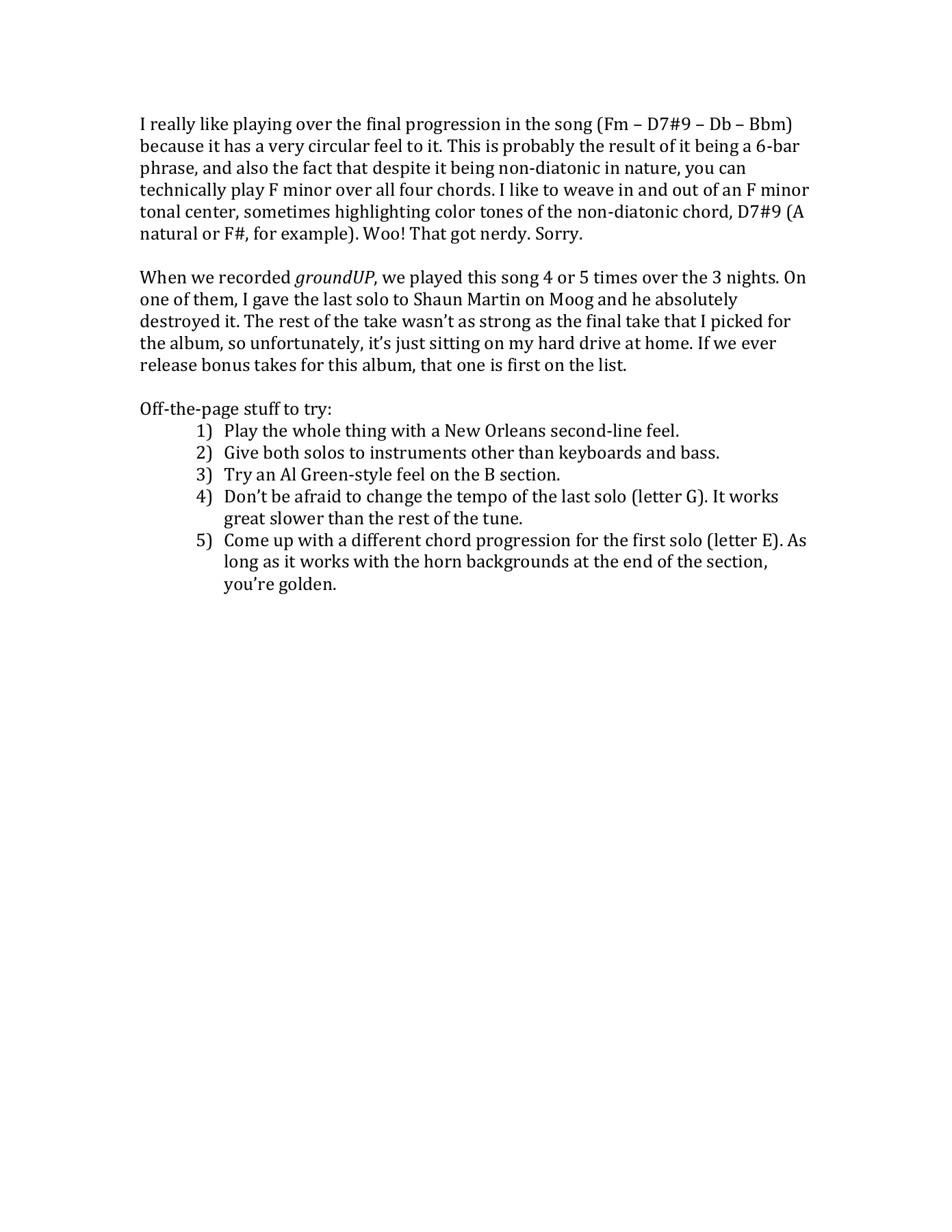 Snarky Puppy Official Songbook Notes — page 2