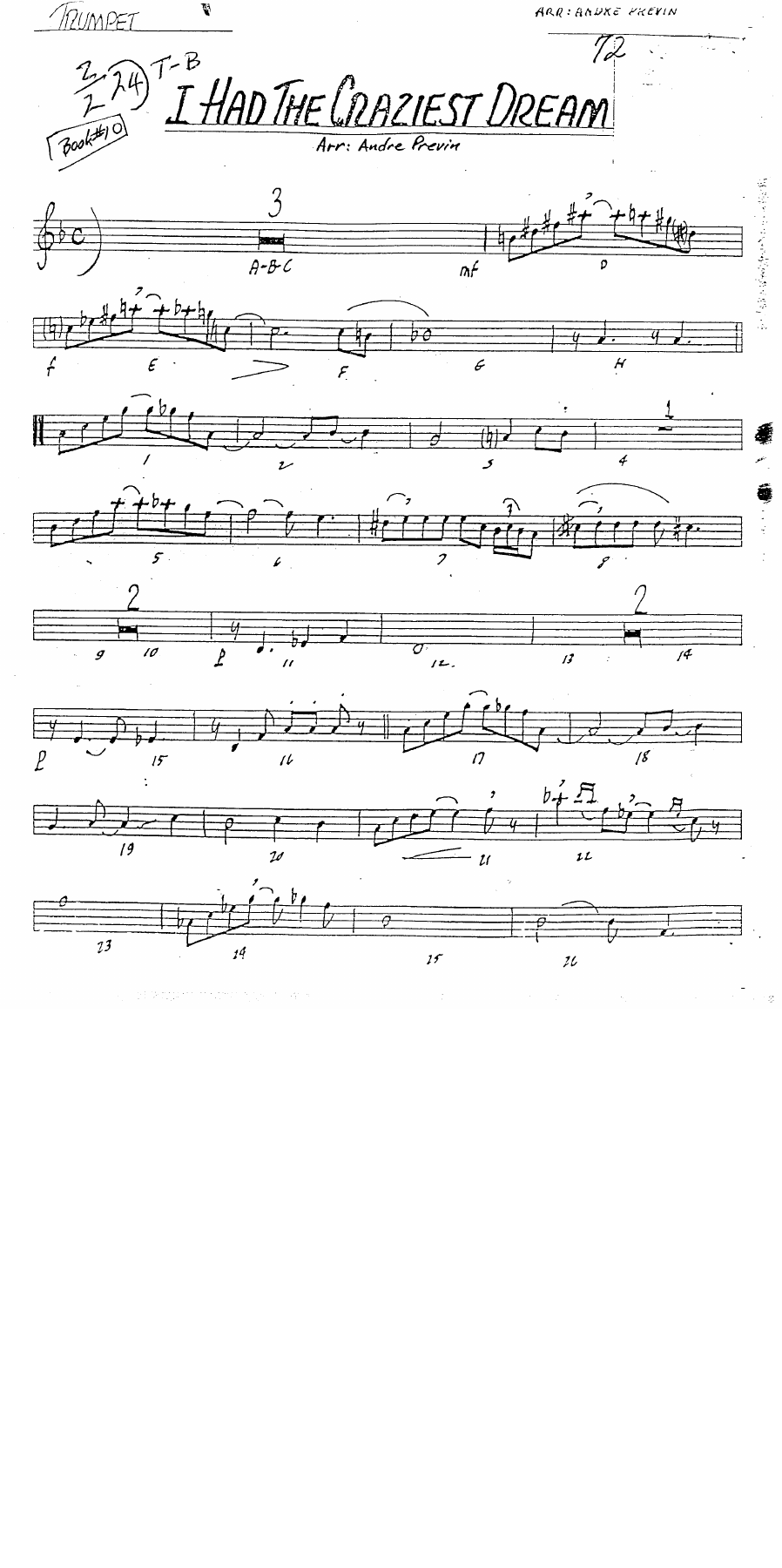 I Had The Craziest Dream — sheet music preview