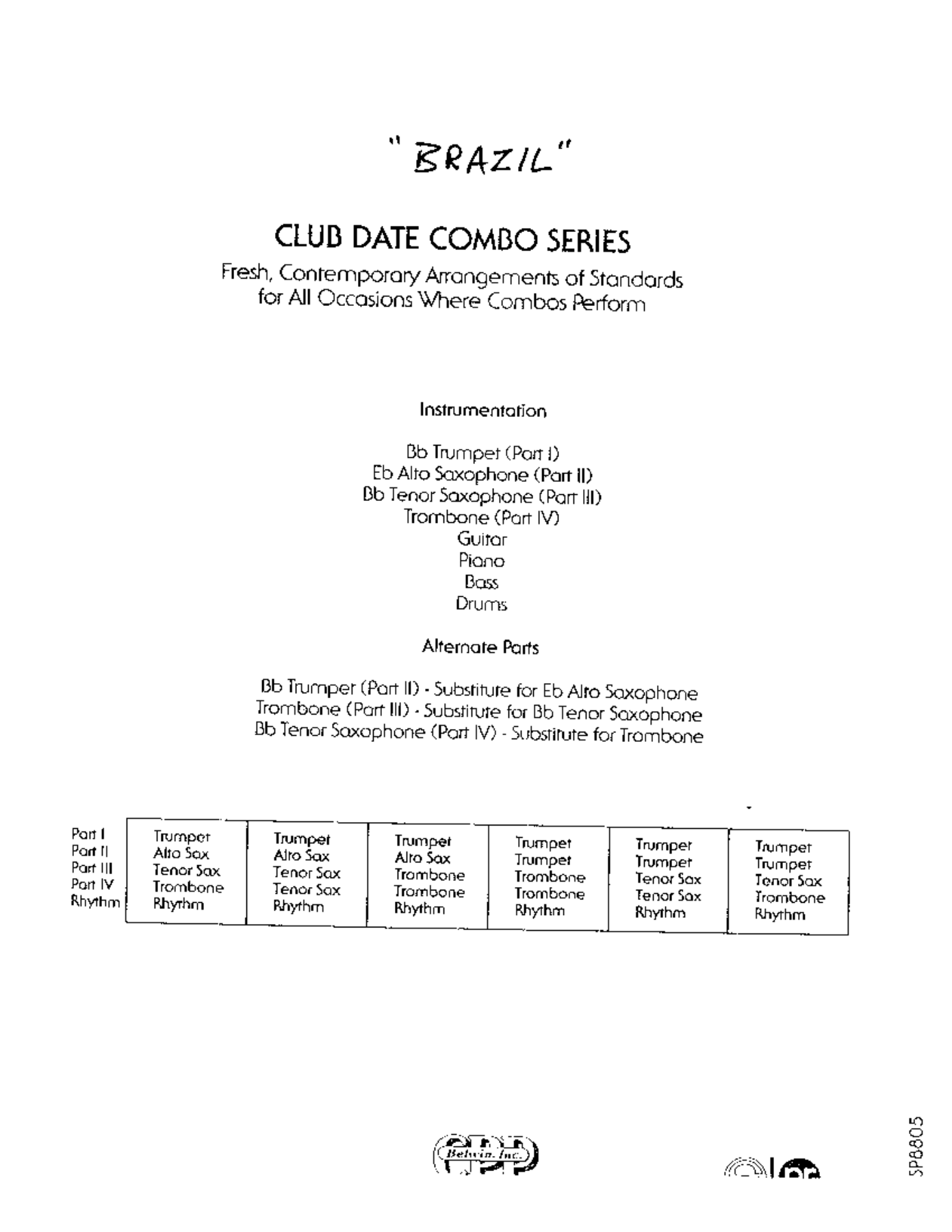 brazil arr dave wolpe — sheet music cover (first page)