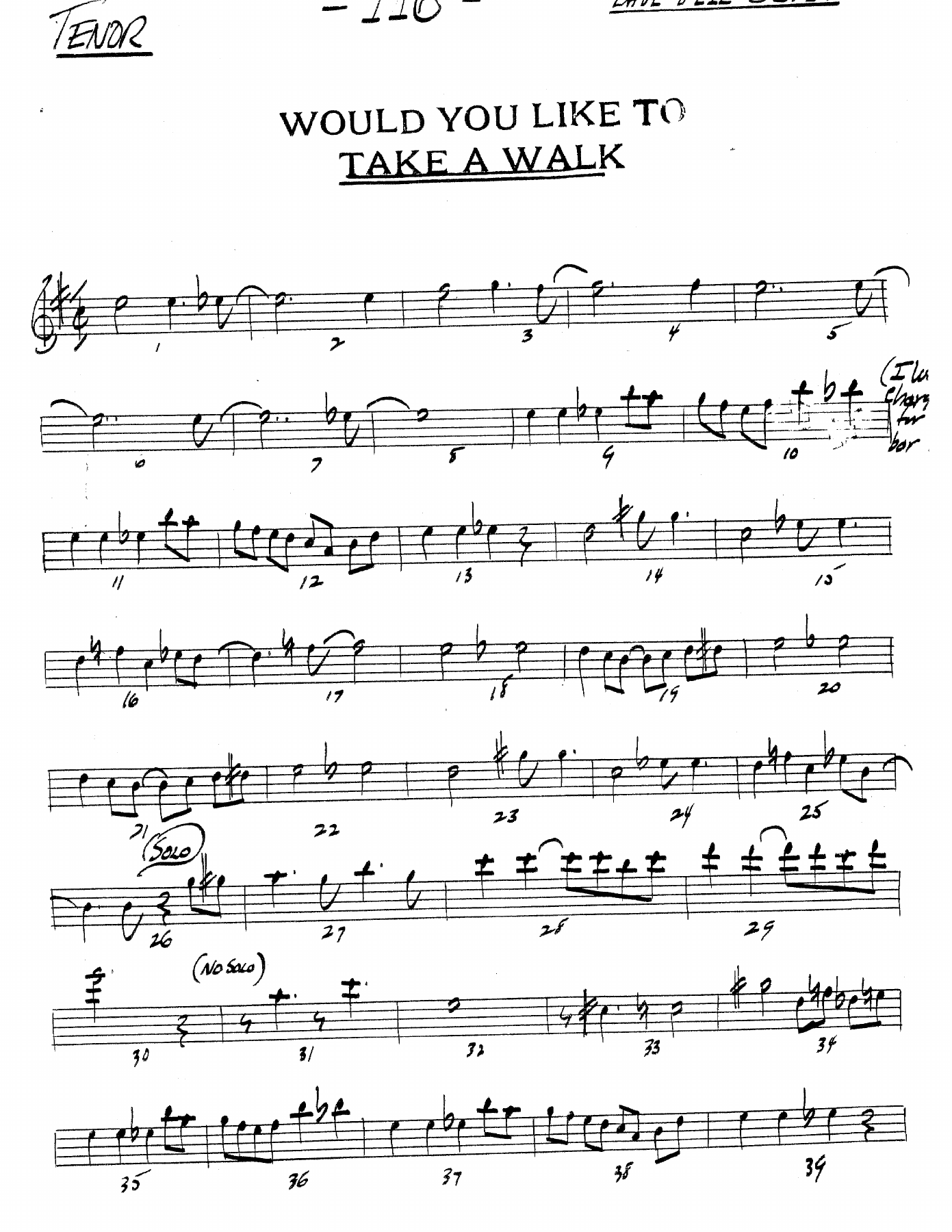 Would You Like To Take A Walk — Small Ensemble sheet music arranged by Dave Pell Octet | Jazz Standard