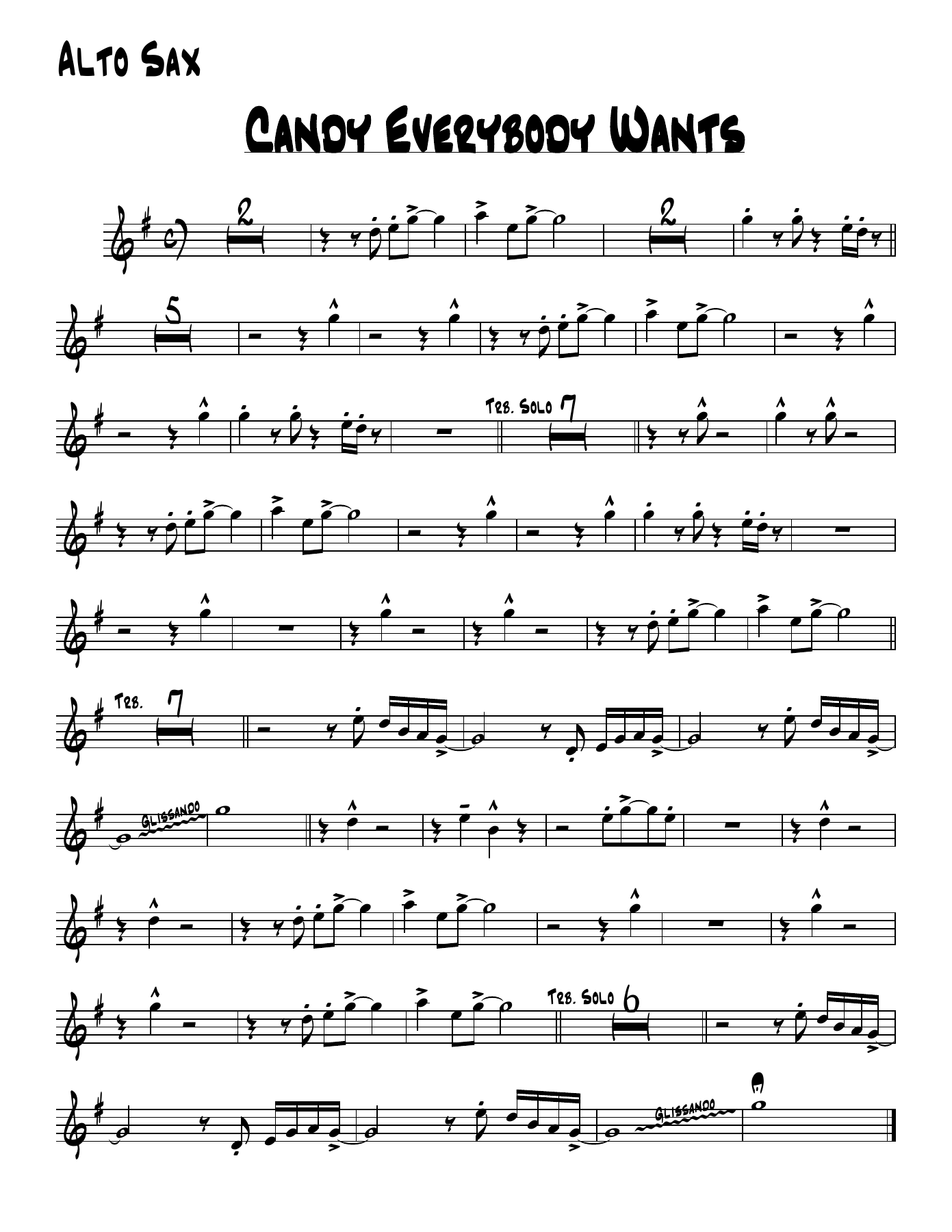 Candy Everybody Wants — sheet music cover (first page)
