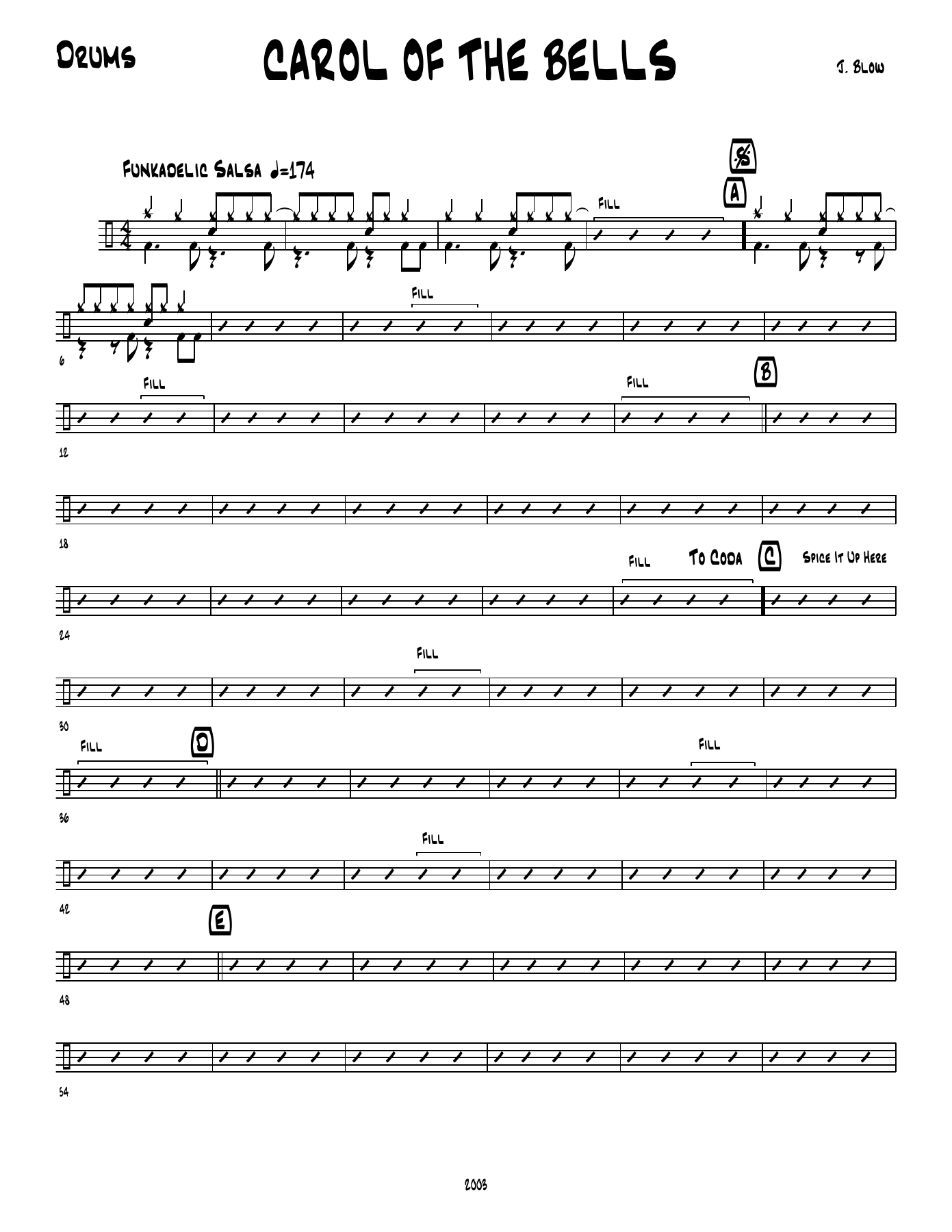 Carol of the Bells — sheet music preview