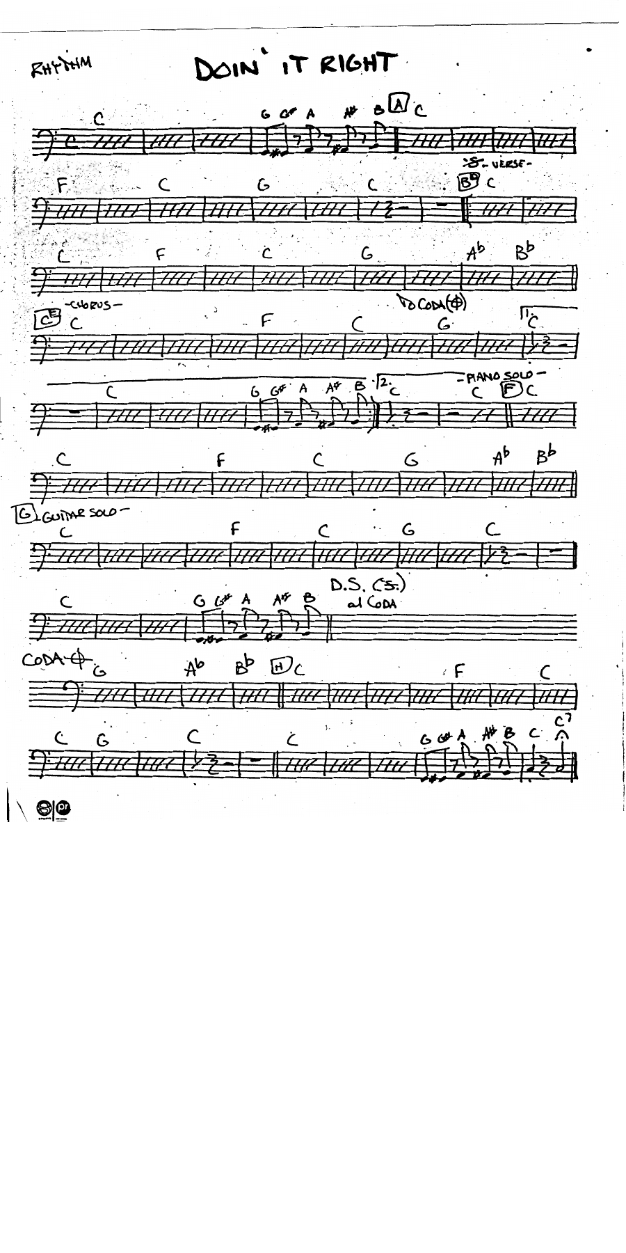 doin it right rhythm — sheet music cover (first page)