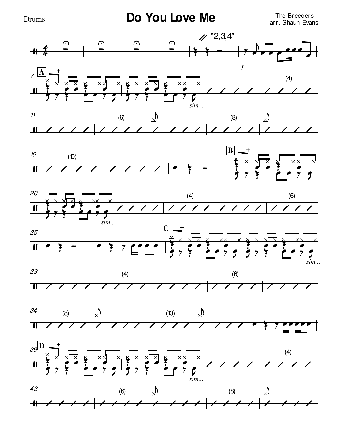 05 Drums — sheet music cover (first page)