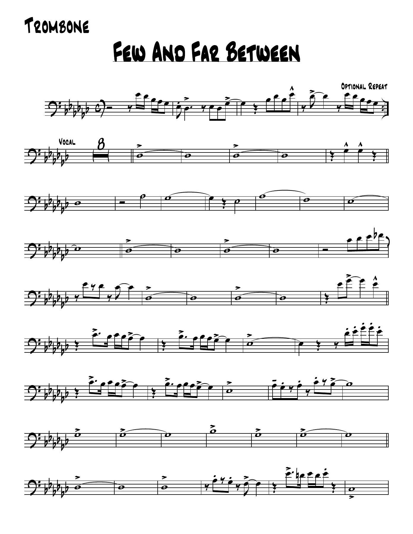 Few & Far Between — sheet music cover (first page)