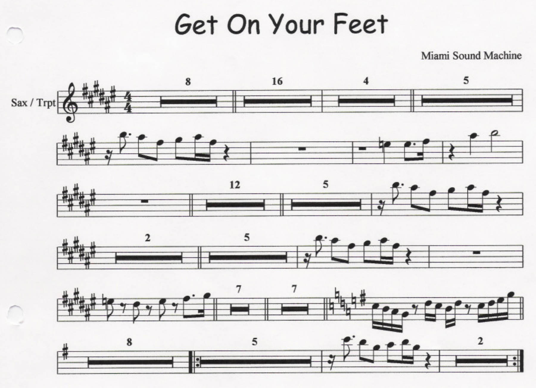 getonyourfeet — sheet music cover (first page)