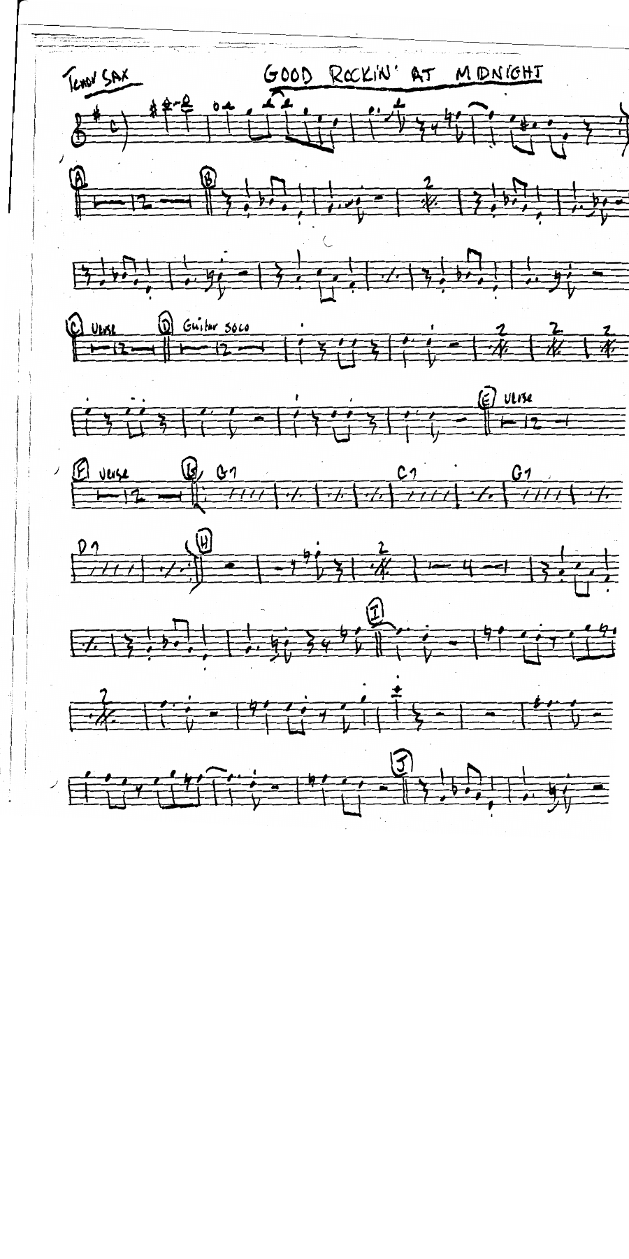 Good Rockin Tenor Sax — sheet music cover (first page)