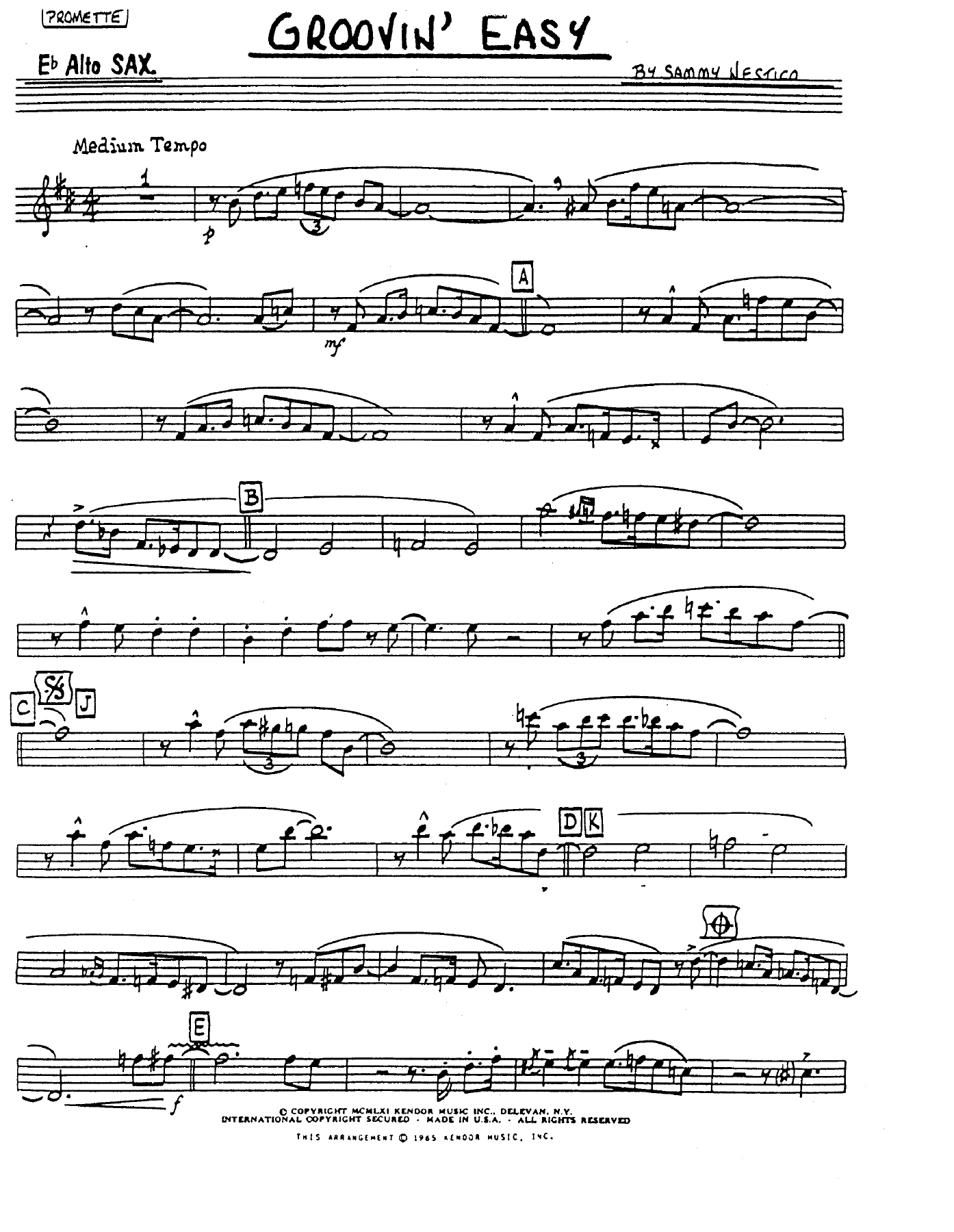 Groovin Easy Sammy Nestico Octet One Big PDF File — page 1