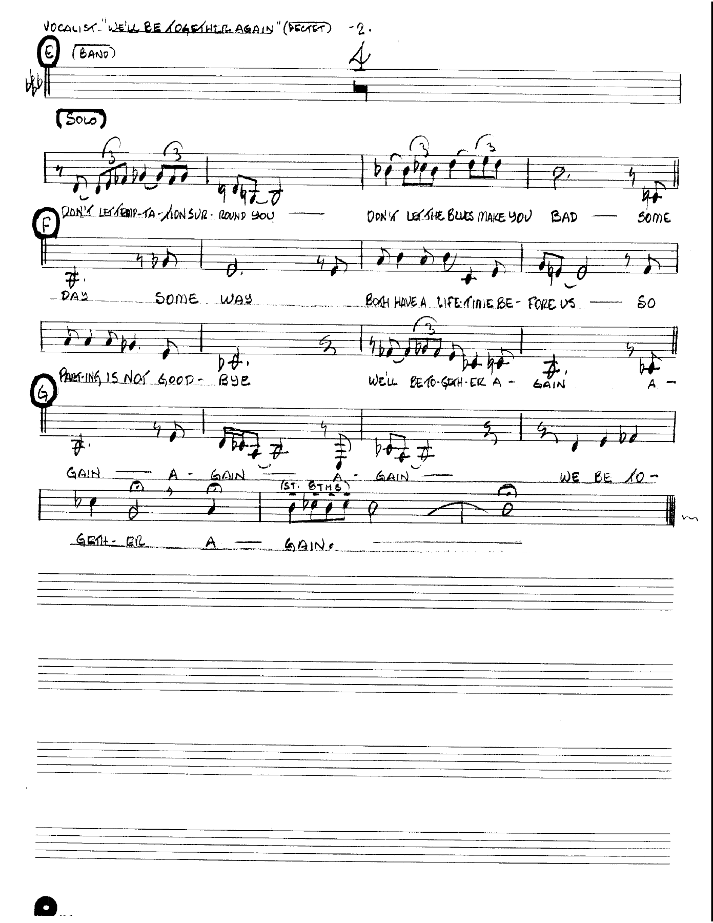 We'll Be Together Again (Kenton Dectet #381) 3213 — page 2