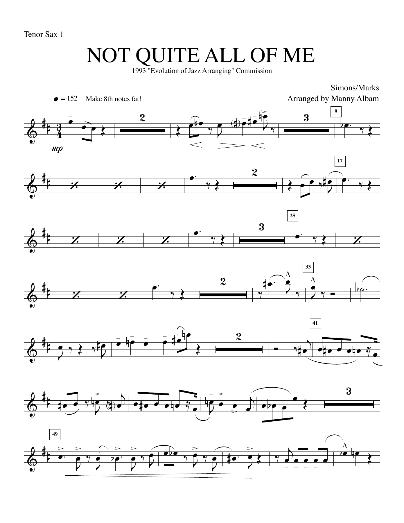 3. Tenor — sheet music cover (first page)