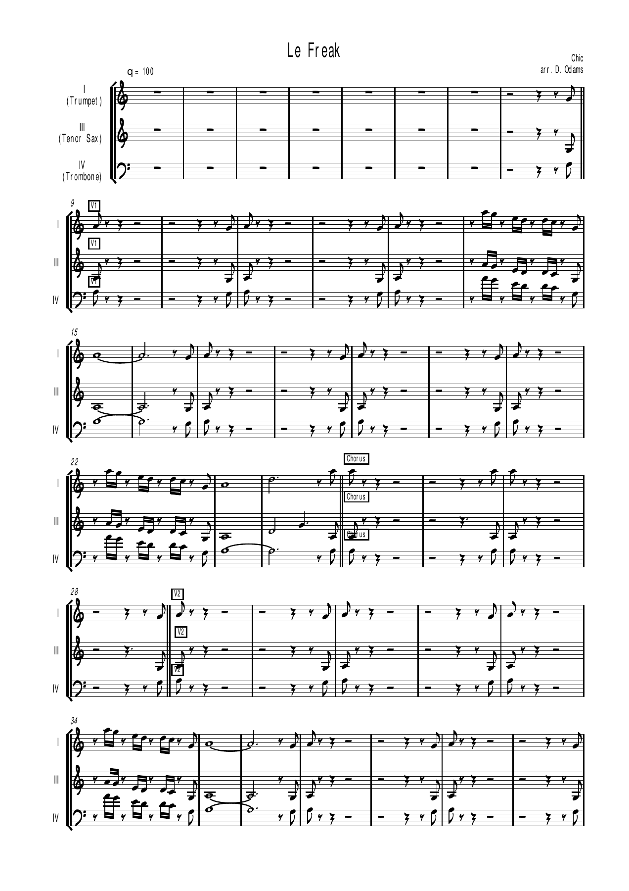 LeFreak — sheet music preview