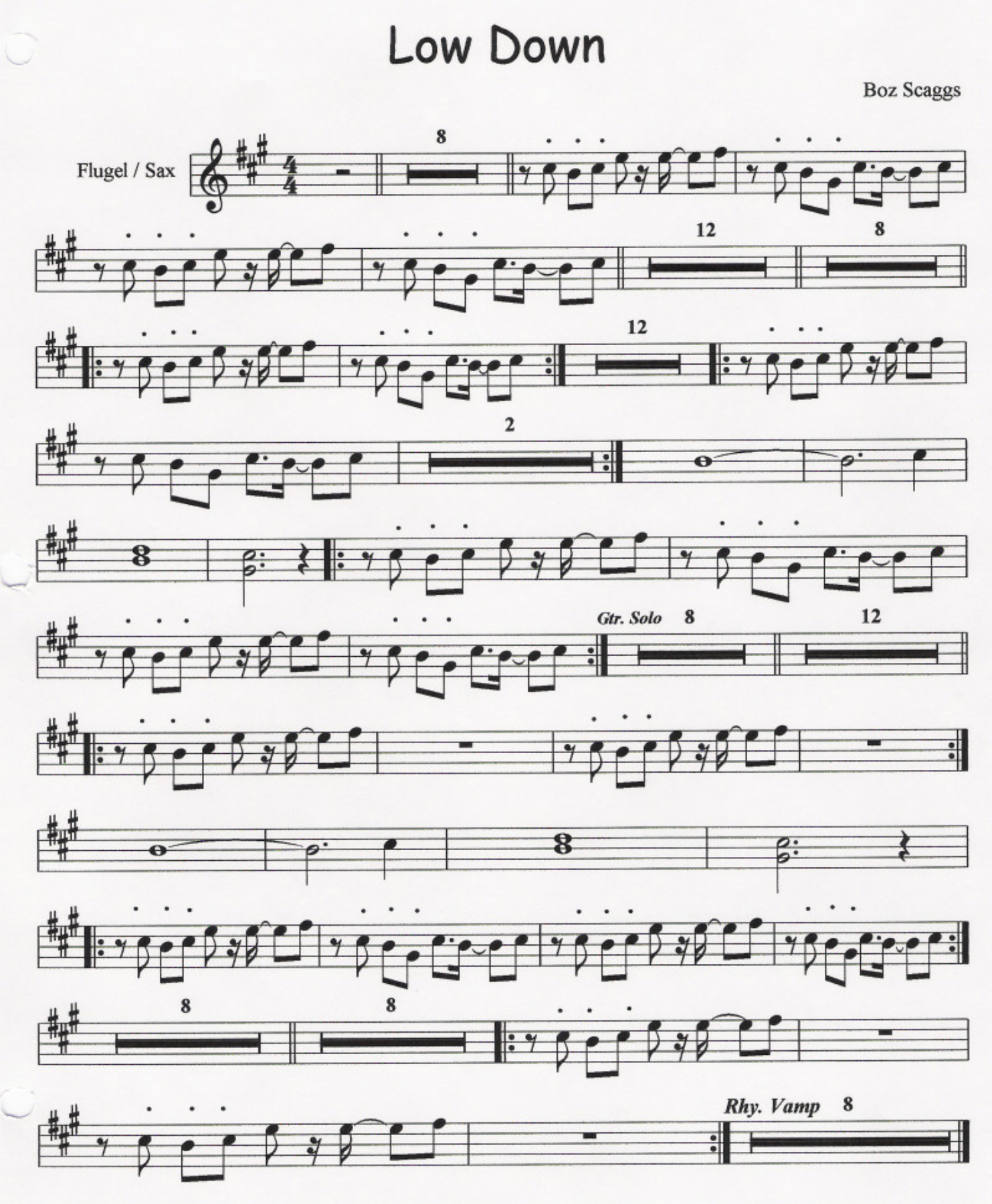 Low Down 3 Horns — sheet music preview