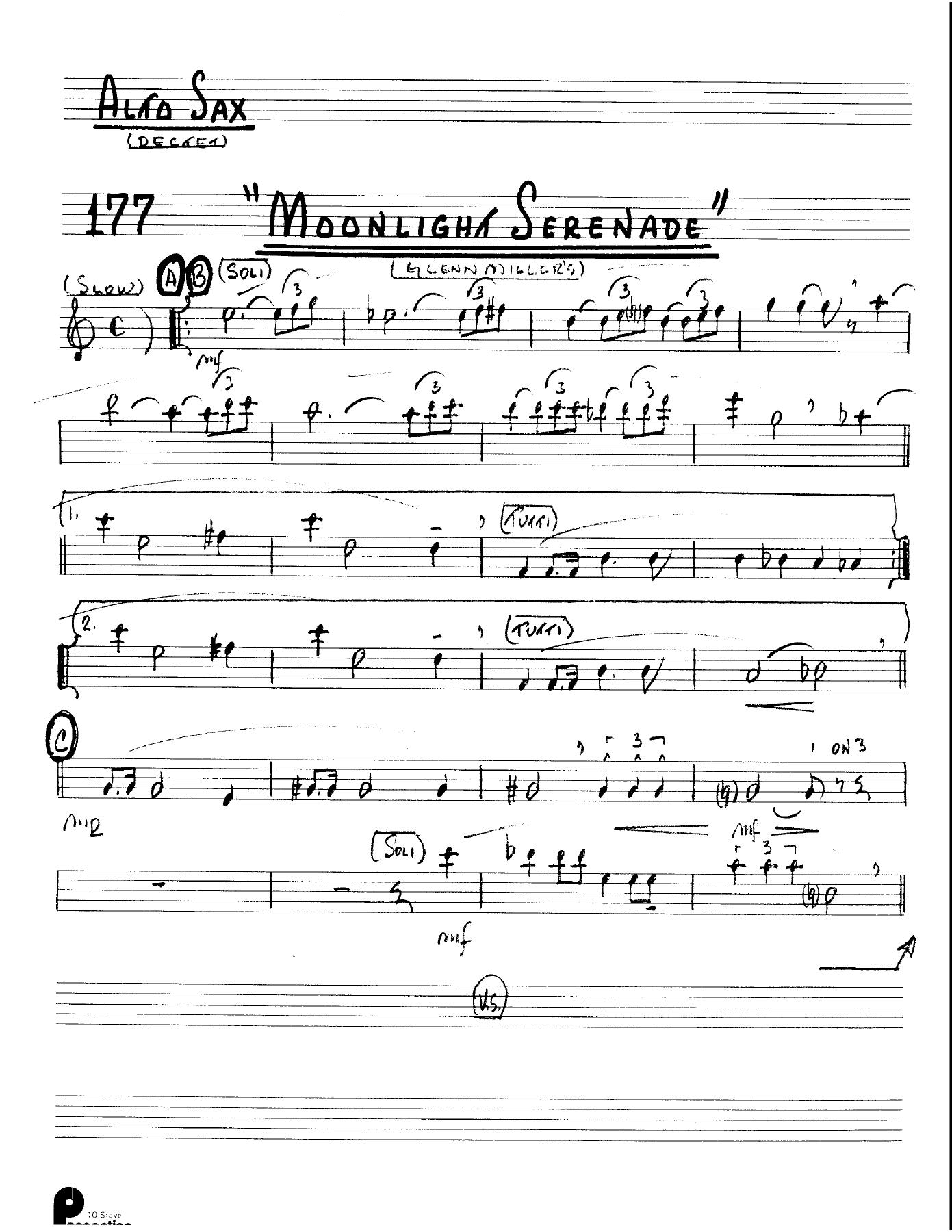 Moonlight Serenade — sheet music cover (first page)