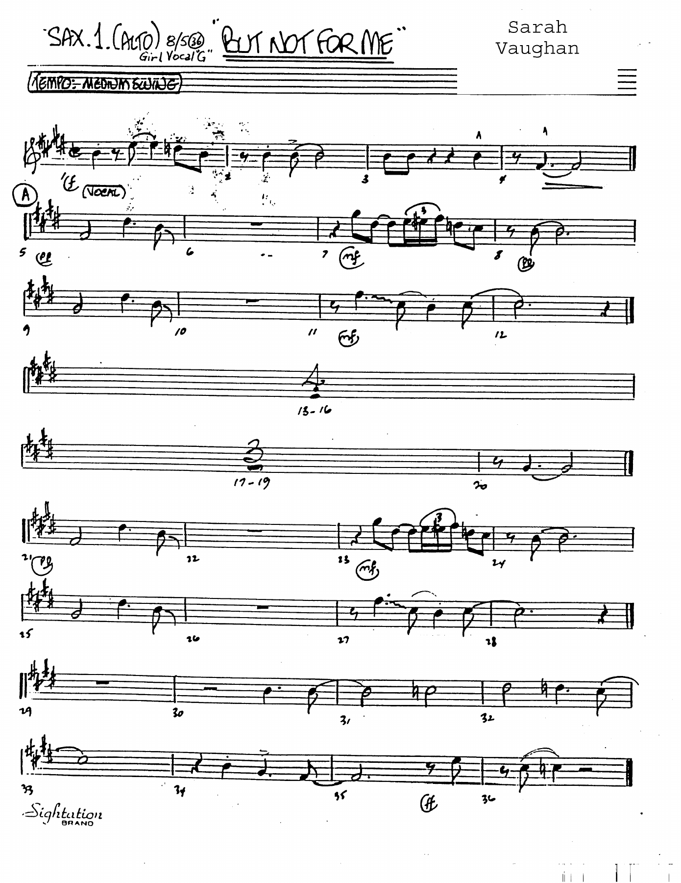 But Not For Me — sheet music preview
