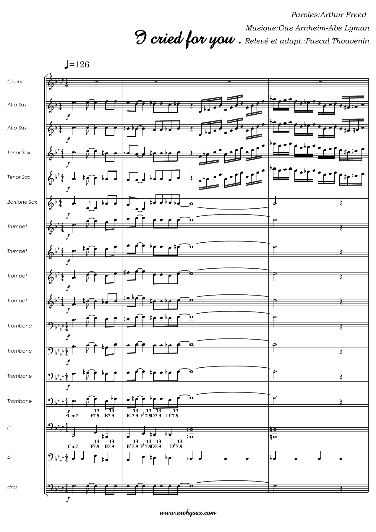 I Creid For You — sheet music cover (first page)