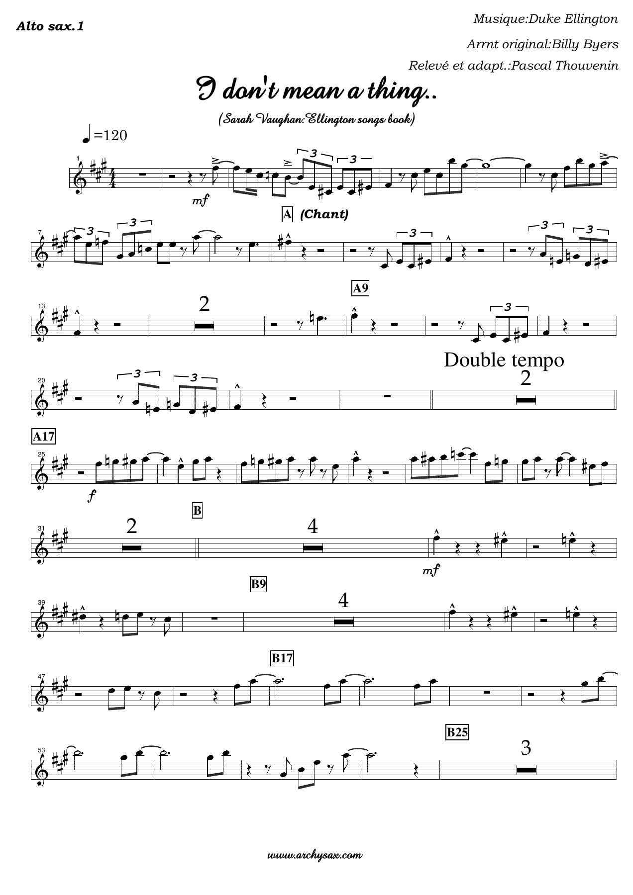 alto sax.1 — sheet music cover (first page)
