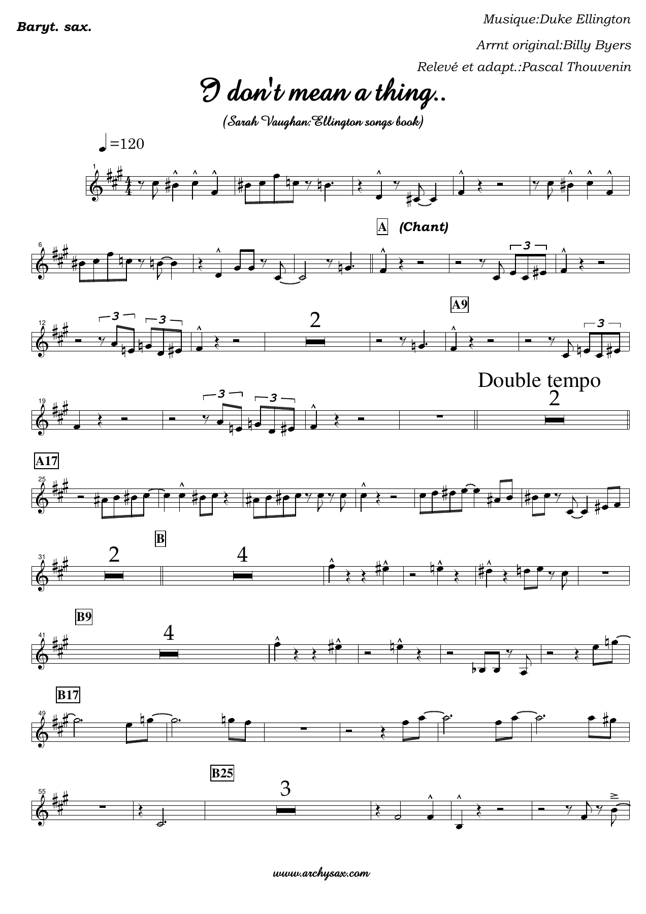 Barit.sax. — sheet music cover (first page)