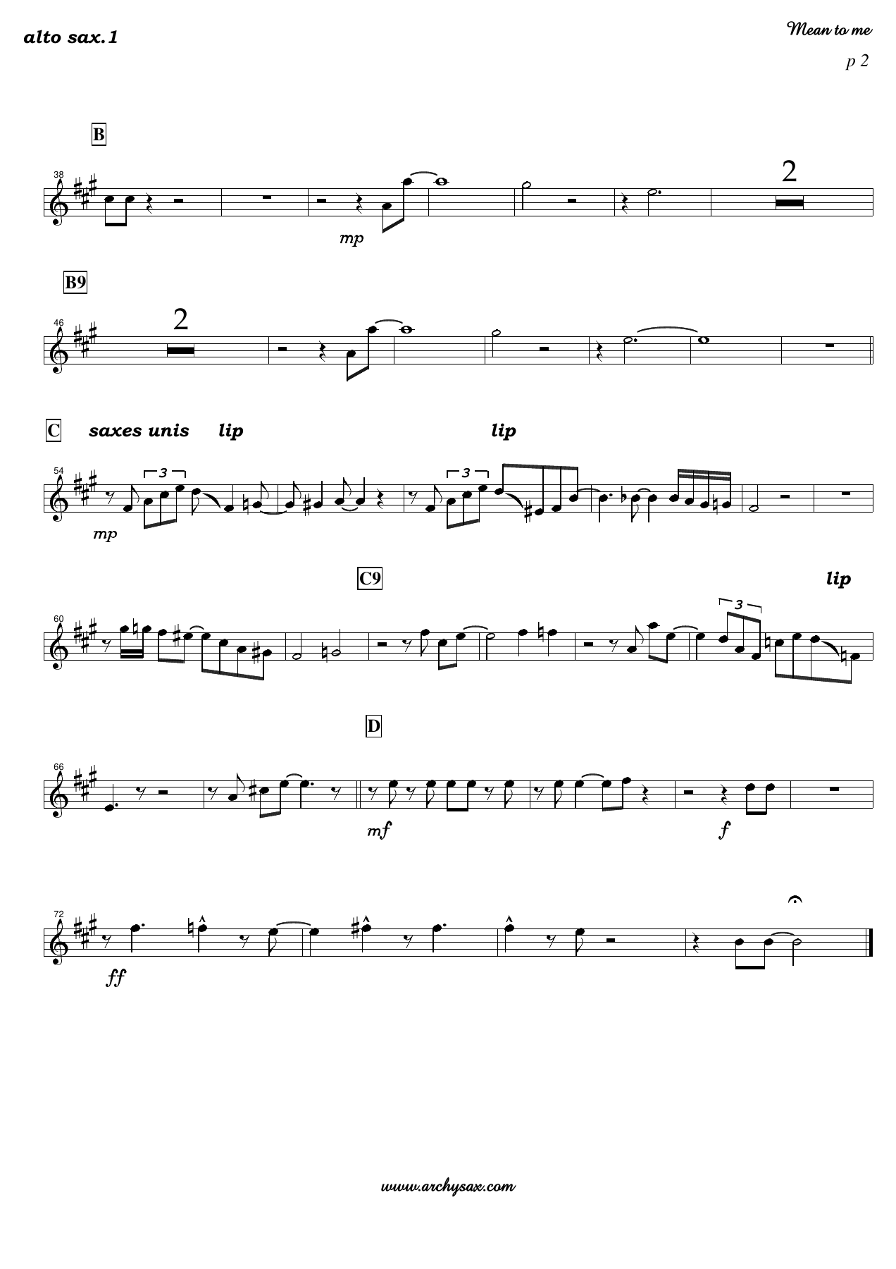 Mean to me alto sax.1 — page 2
