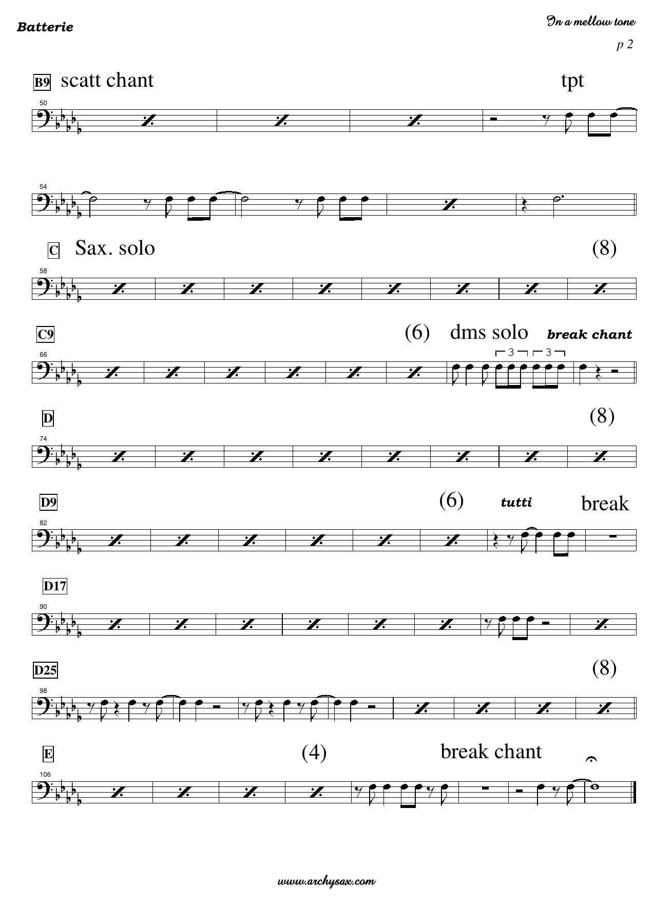 In a mellow tone Batterie — page 2