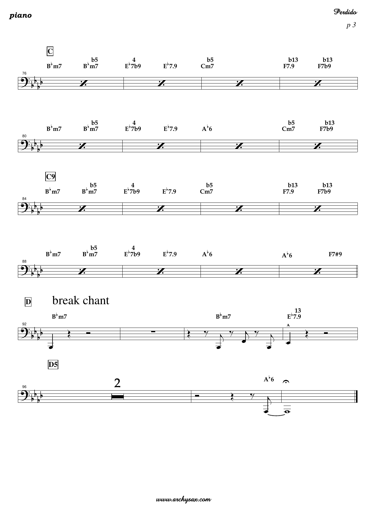 Perdido piano — page 3