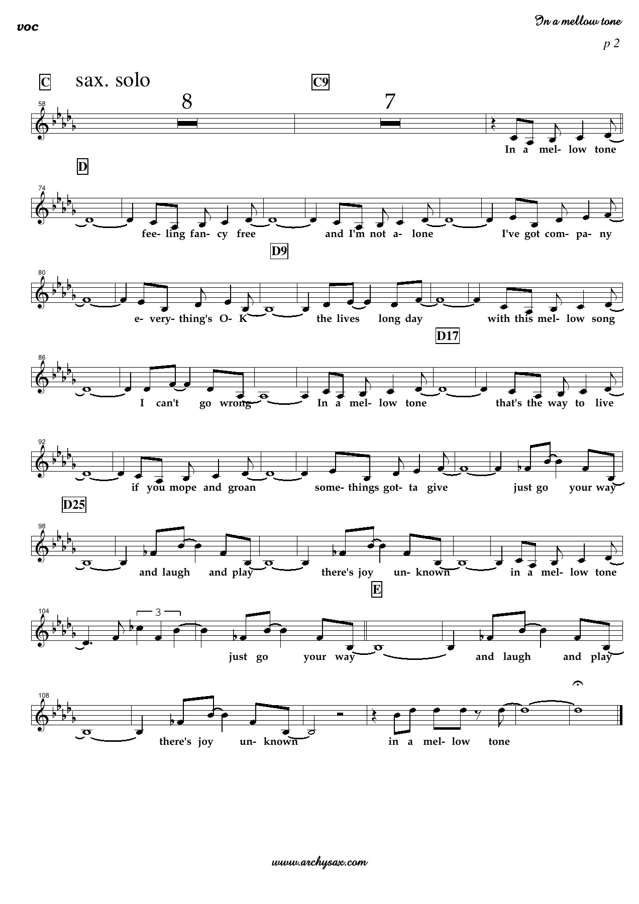 In a mellow tone chant — page 2