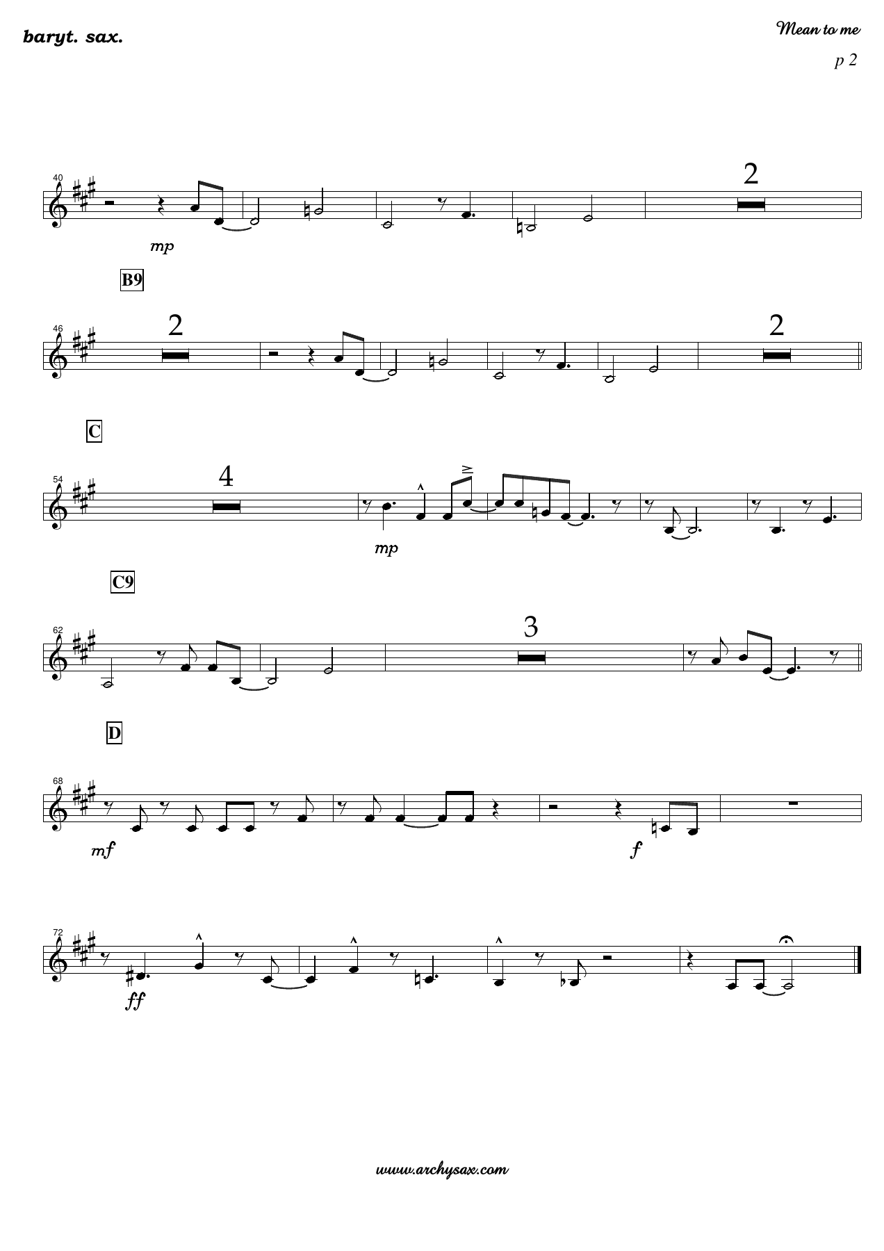 Mean to me baryt. sax. — page 2