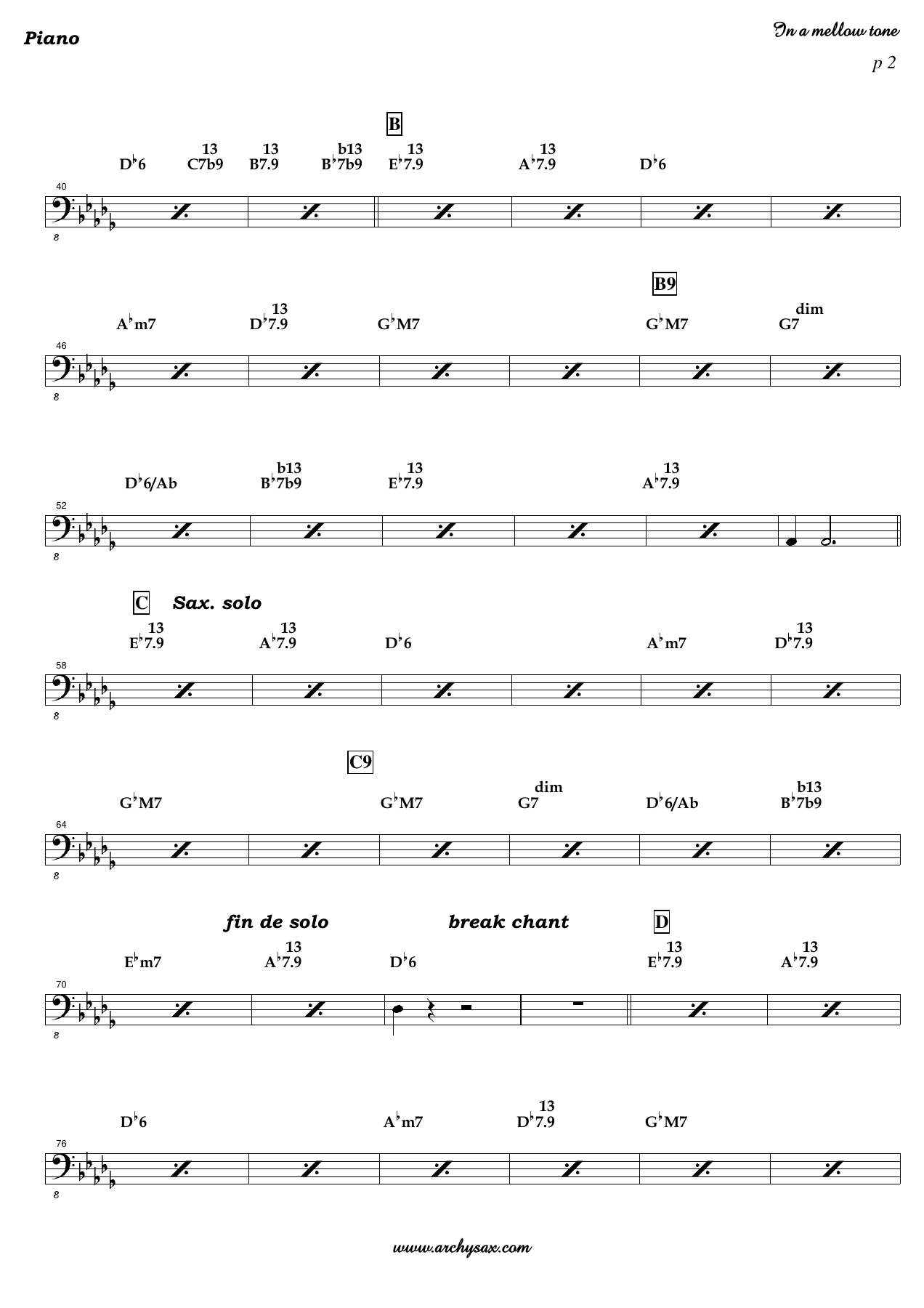 In a mellow tone Piano — page 2