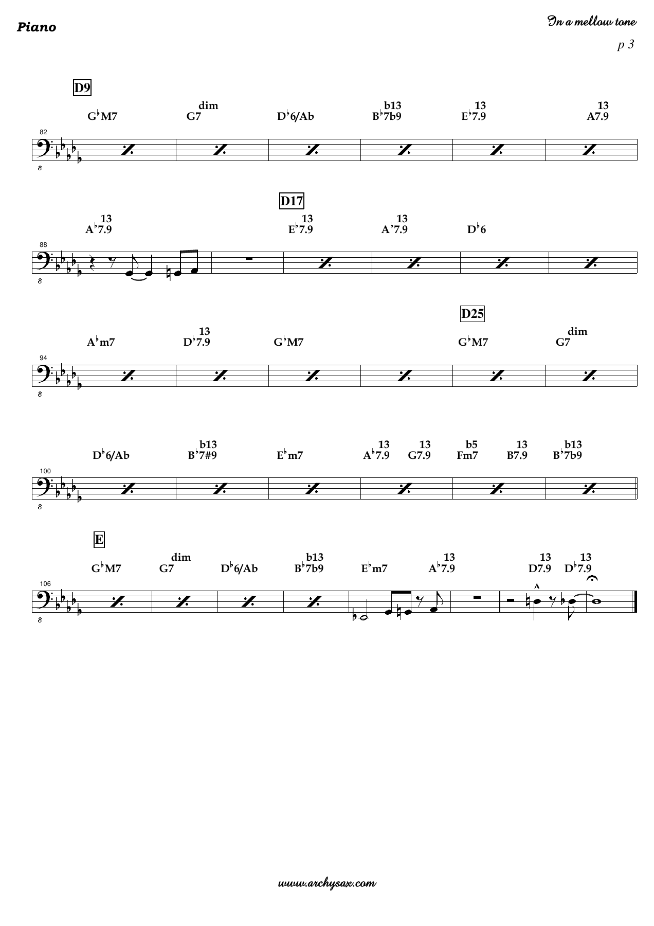 In a mellow tone Piano — page 3