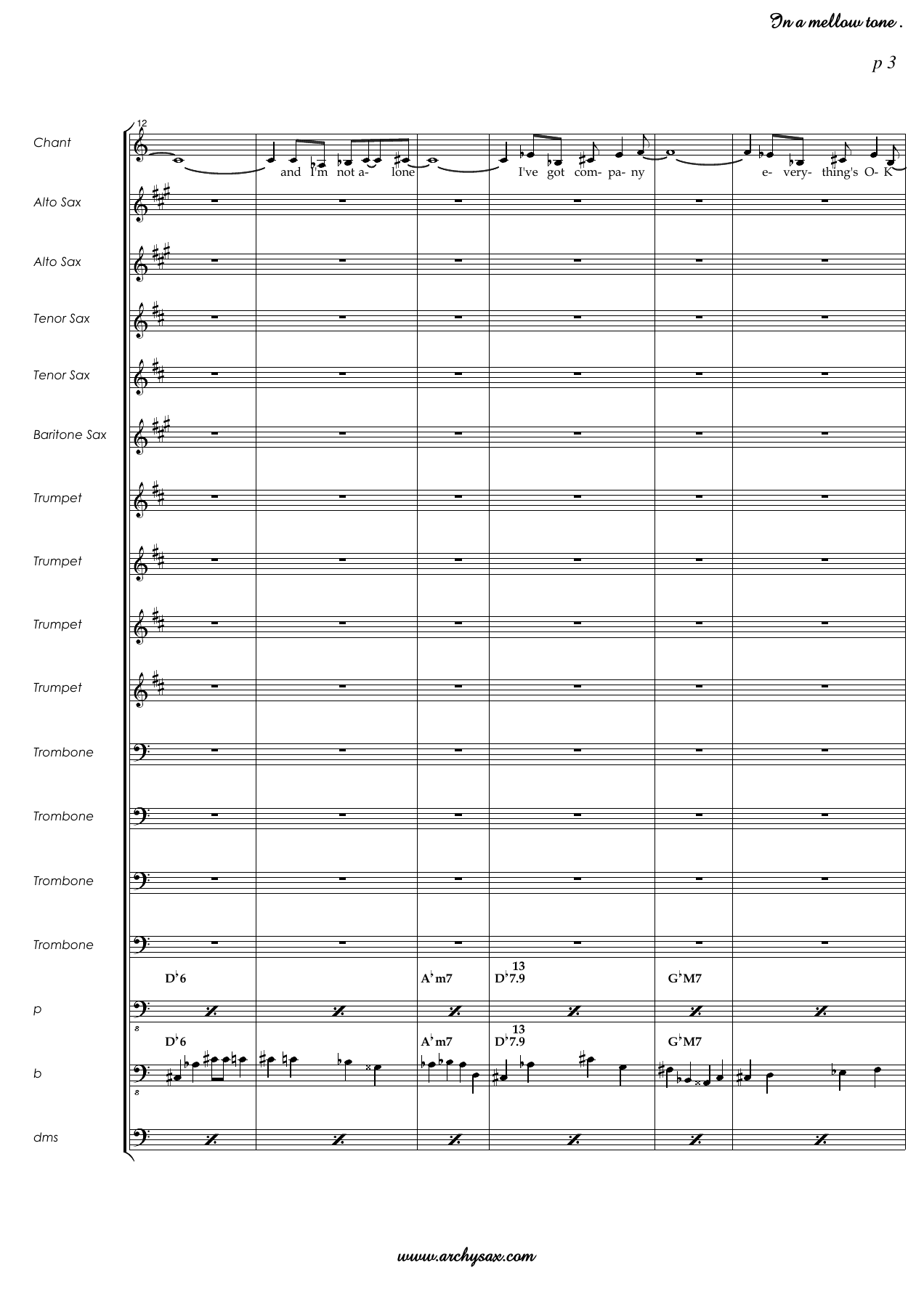 In a mellow tone score — page 3