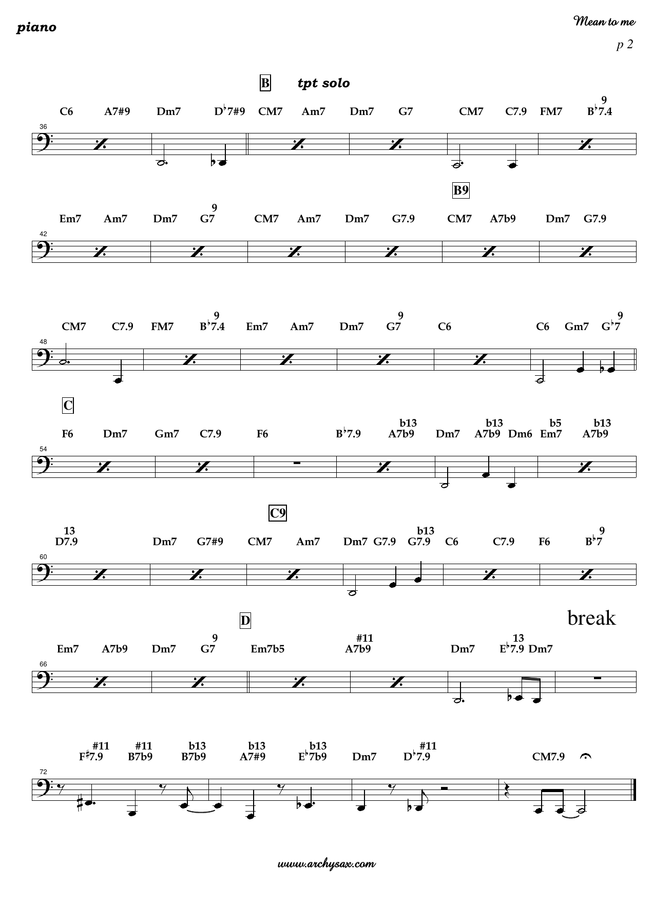 Mean to me piano — page 2