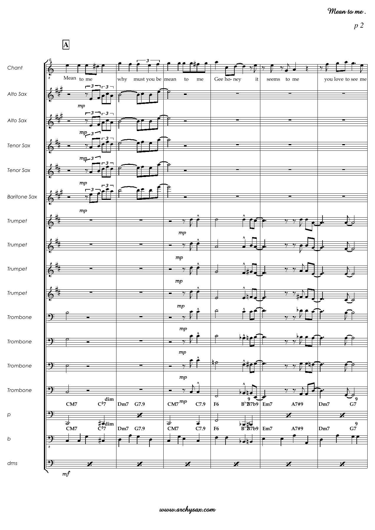 Mean to me score — page 2