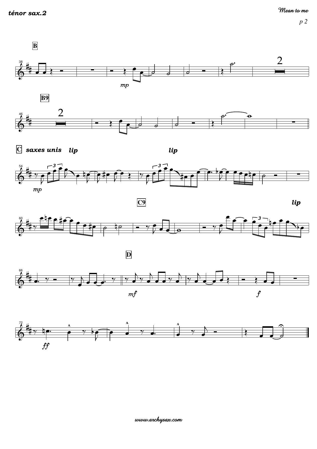 Mean to me tenor sax.2 — page 2