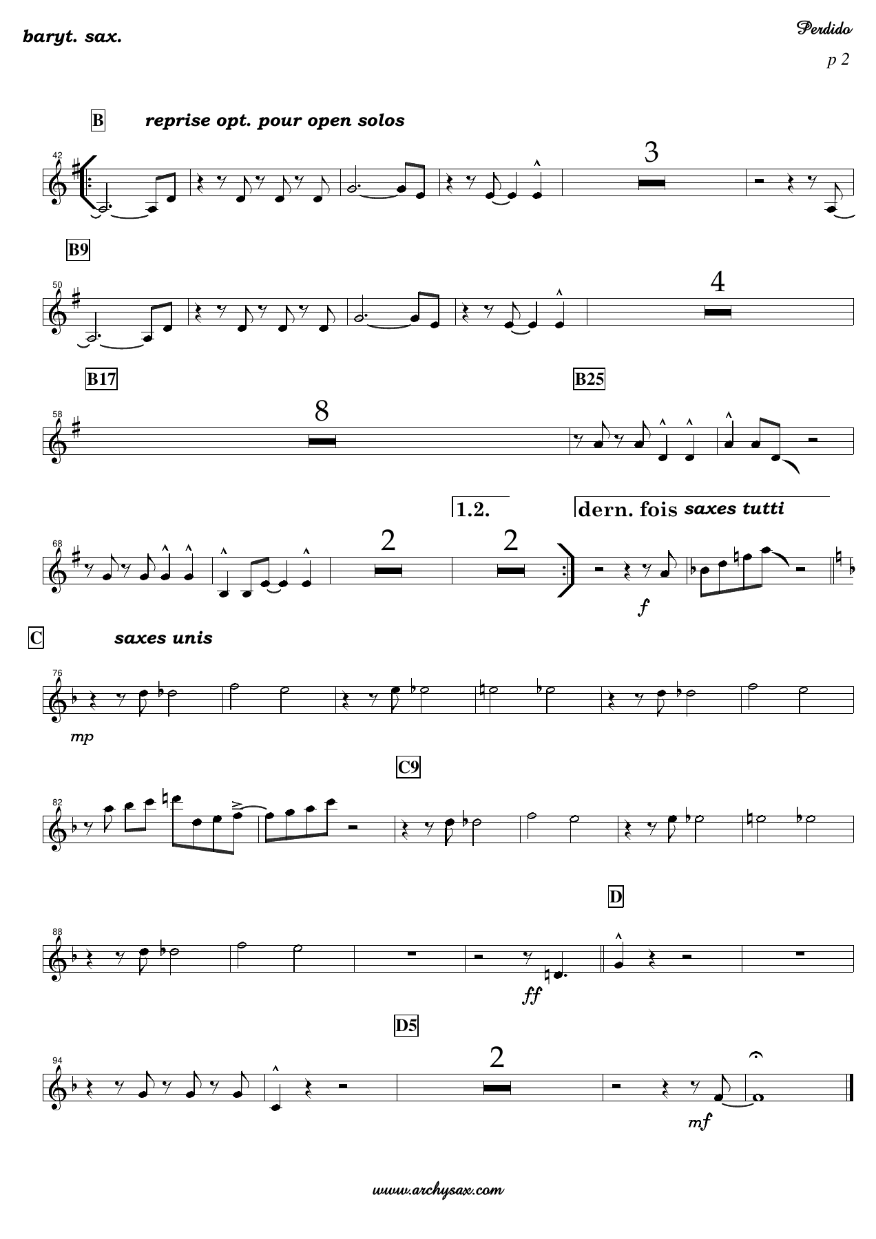 Perdido barit. sax. — page 2