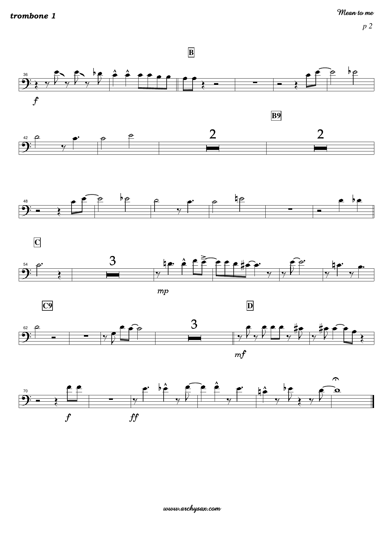 Mean to me trombone — page 2