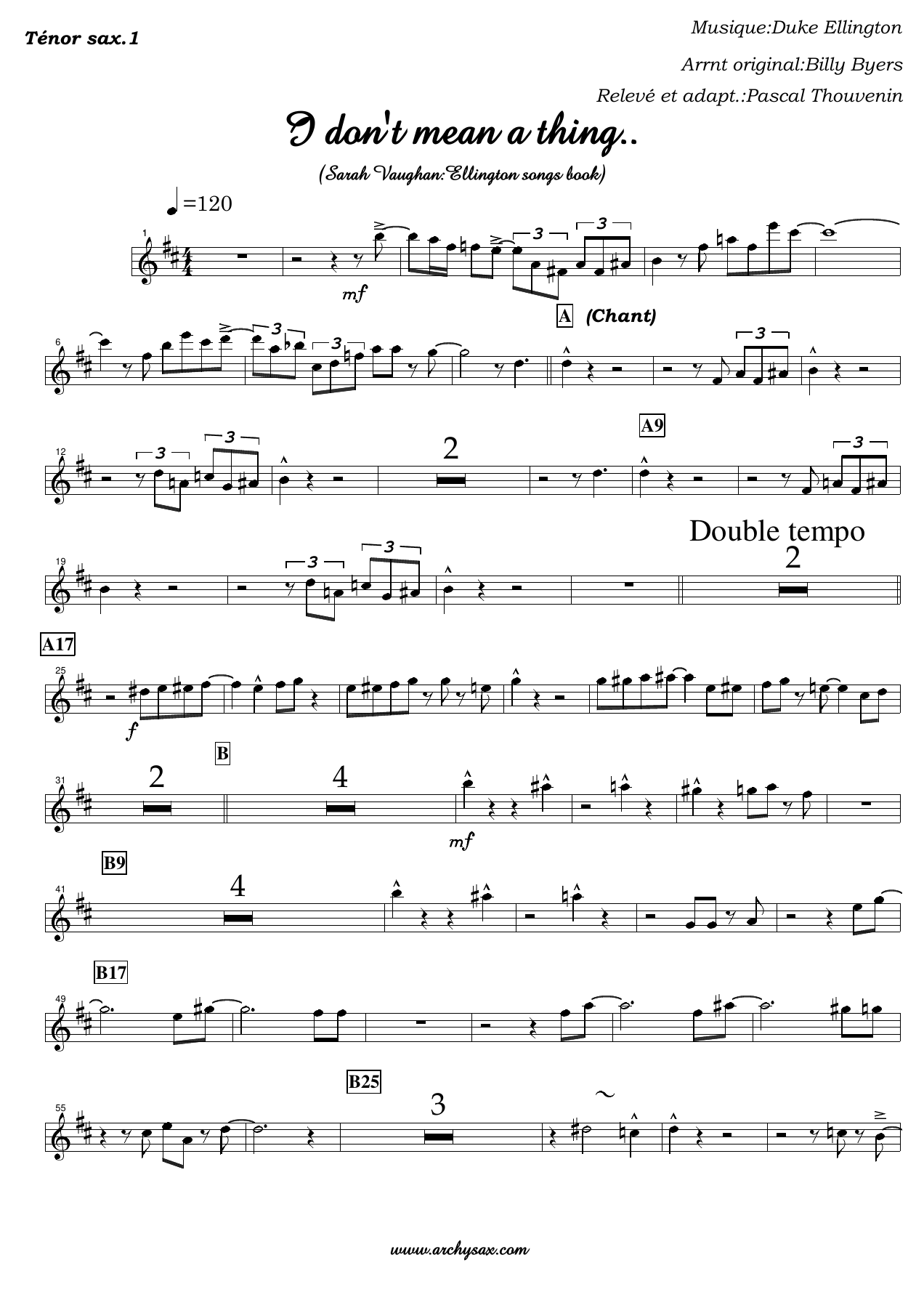 Tenor sax.1 — sheet music cover (first page)