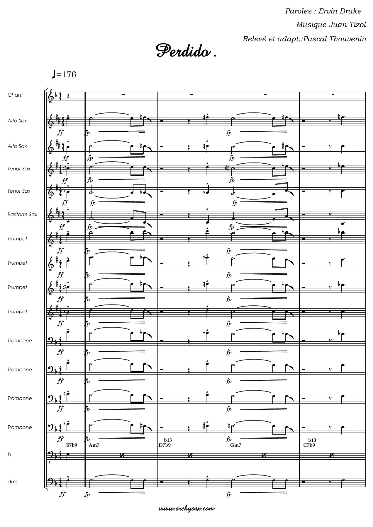 Perdido score — sheet music cover (first page)