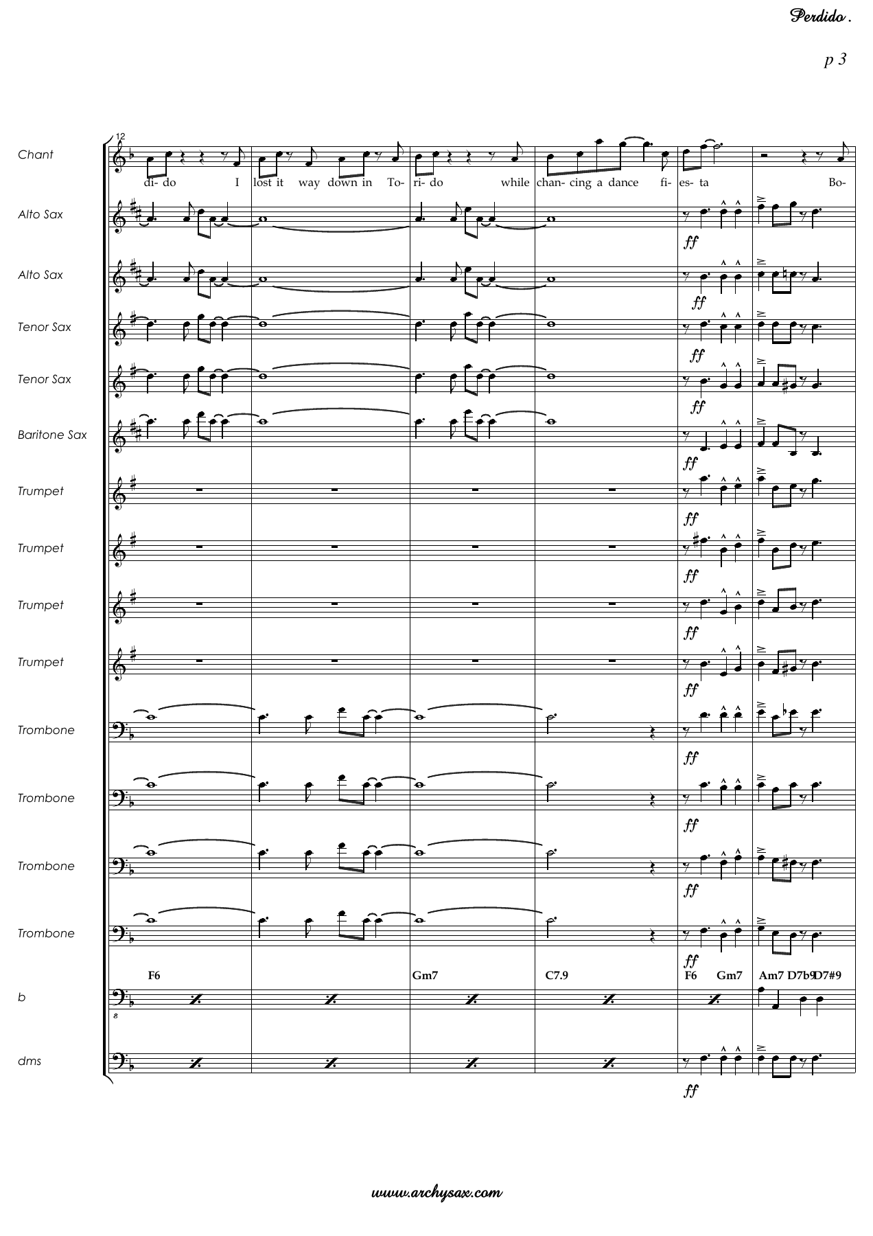 Perdido score — page 3
