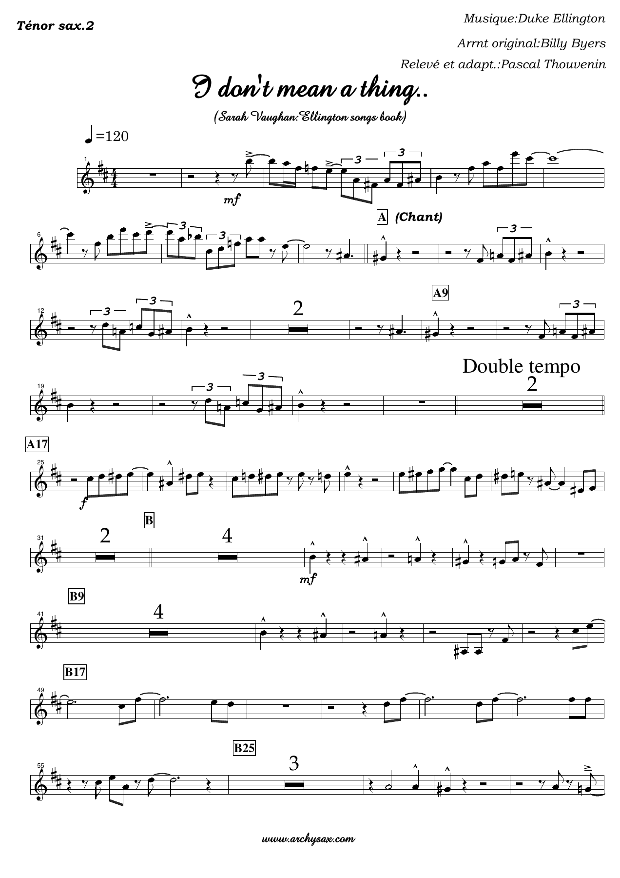 Tenor sax.2 — sheet music cover (first page)