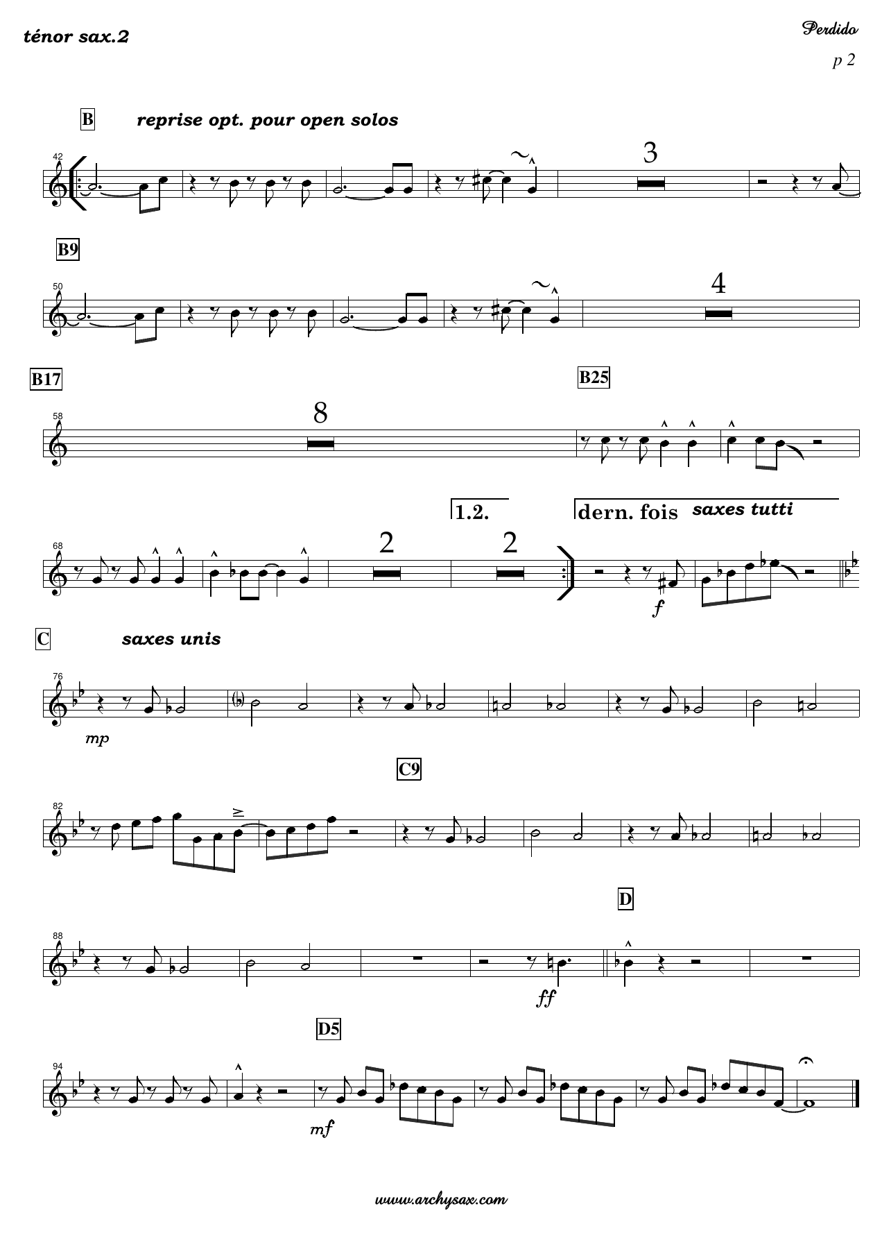 Perdido tenor sax.2 — page 2