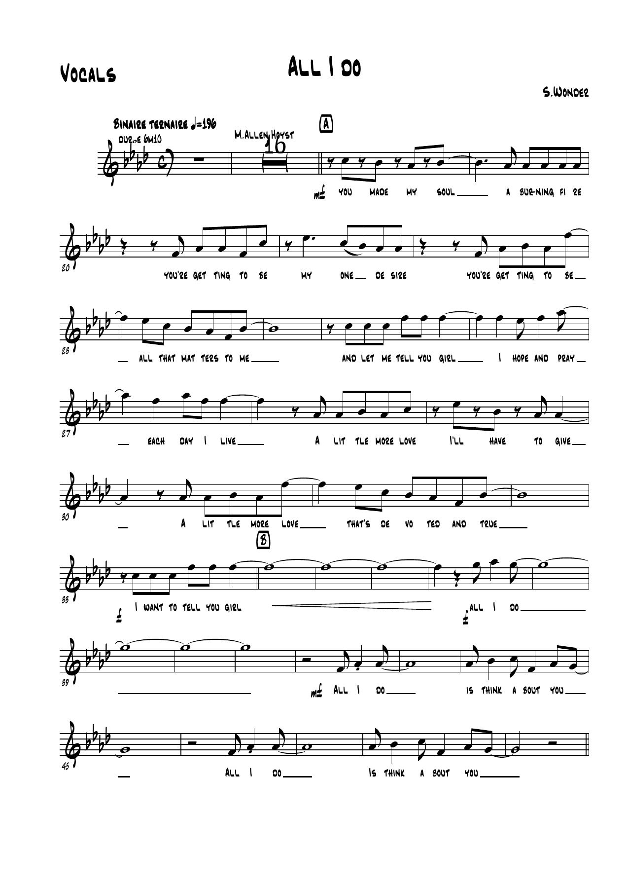 all i do — sheet music cover (first page)
