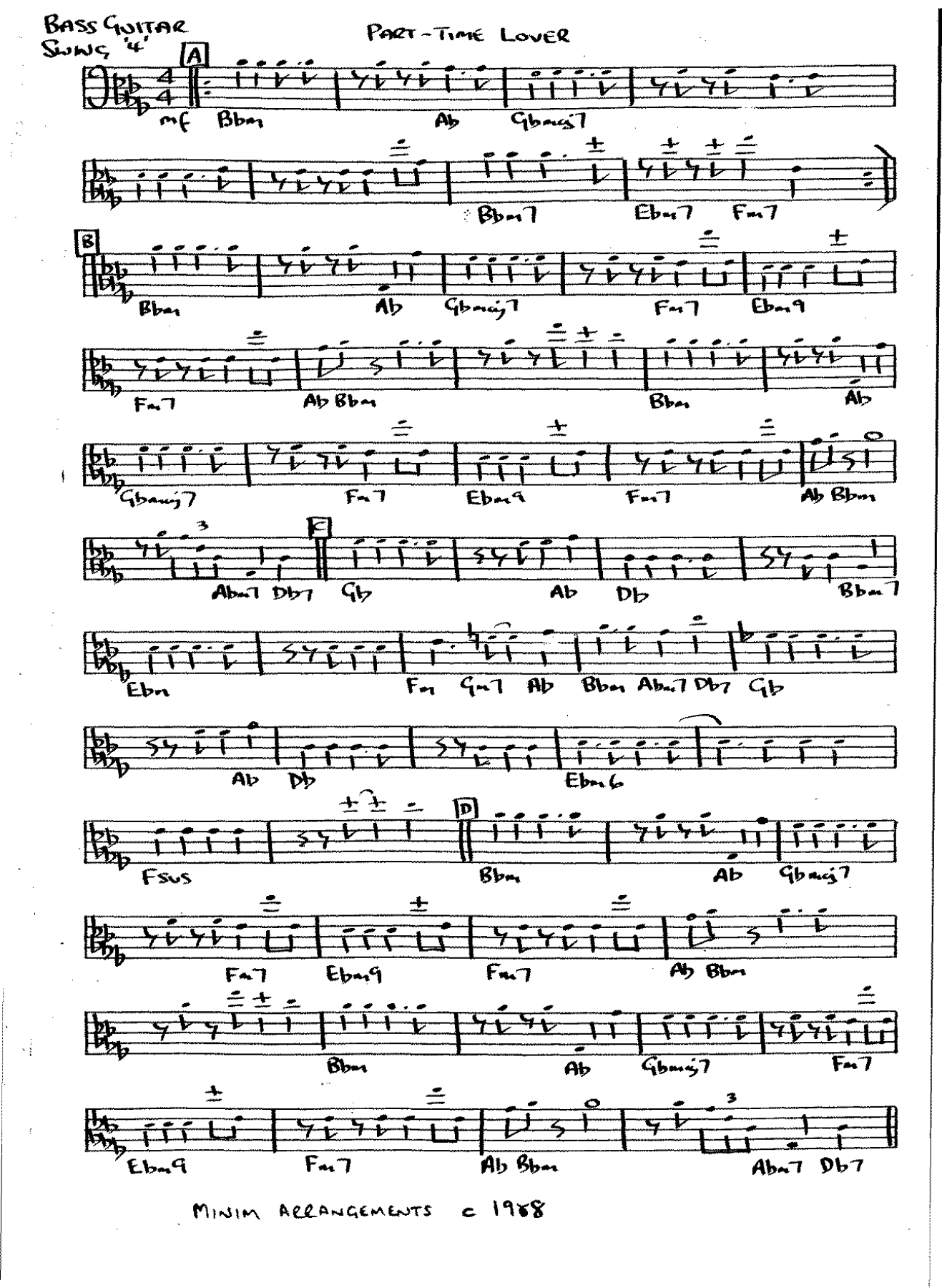 Bass n Drums — Big Band Vokal sheet music by MINIM ARRANGEMENTS | Funk