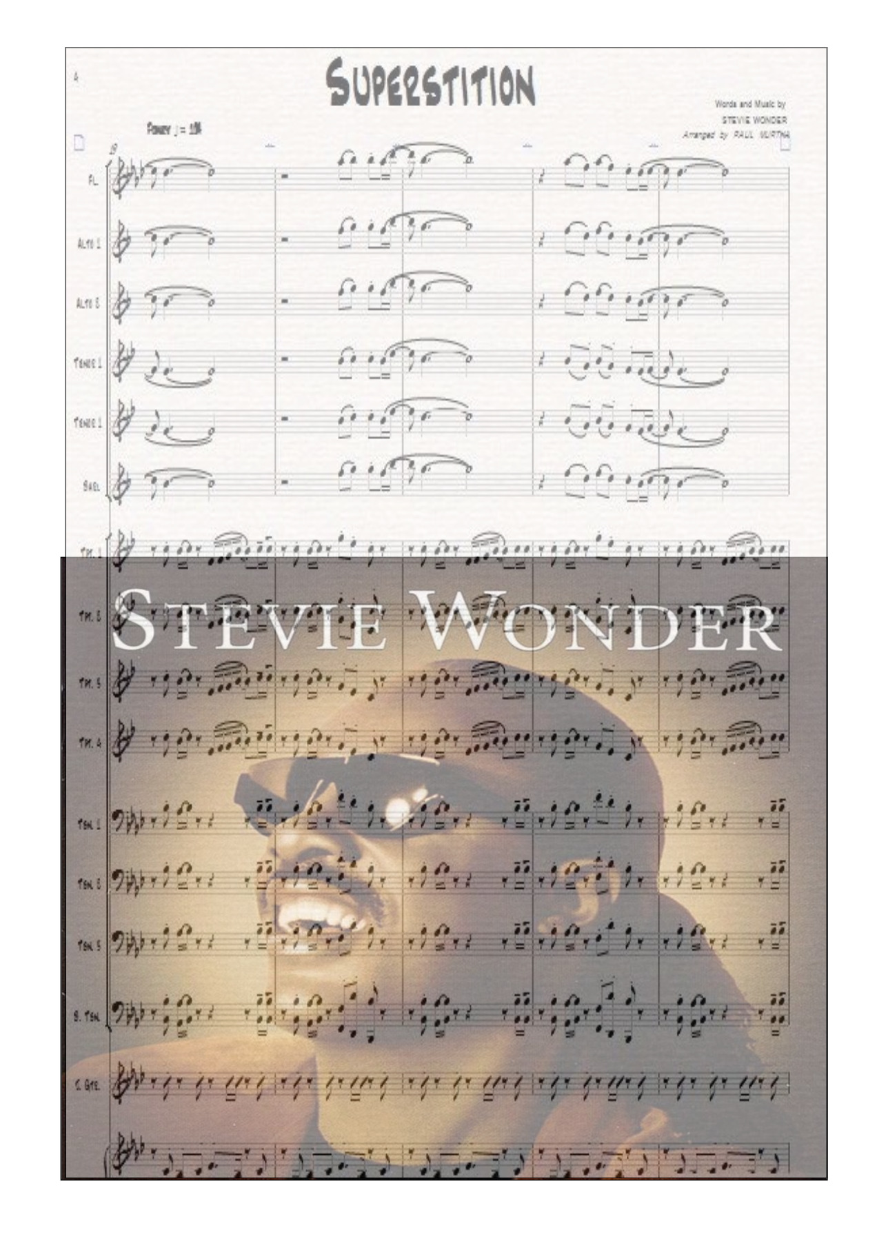 Superstition -parts. — sheet music cover (first page)
