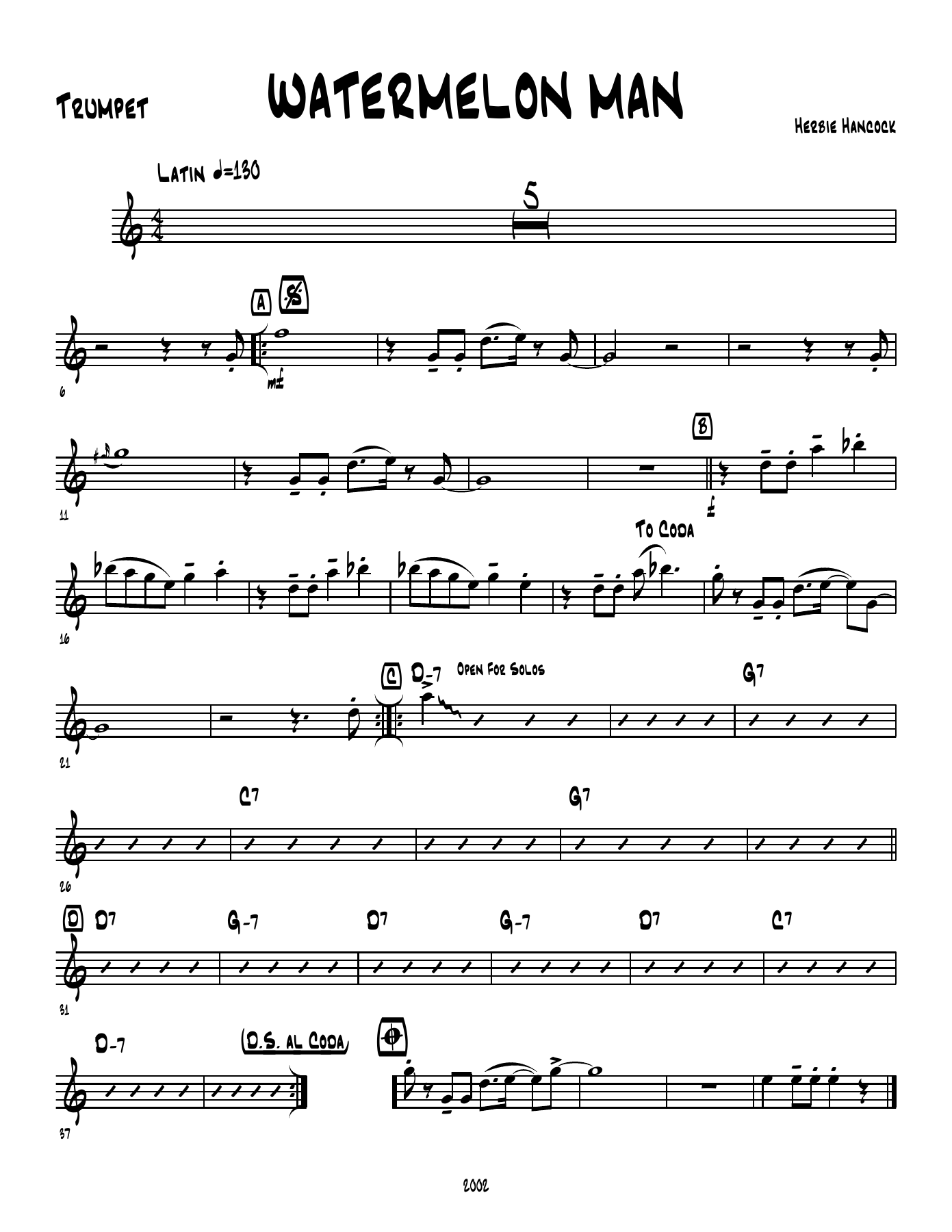 Watermelon Man — sheet music cover (first page)