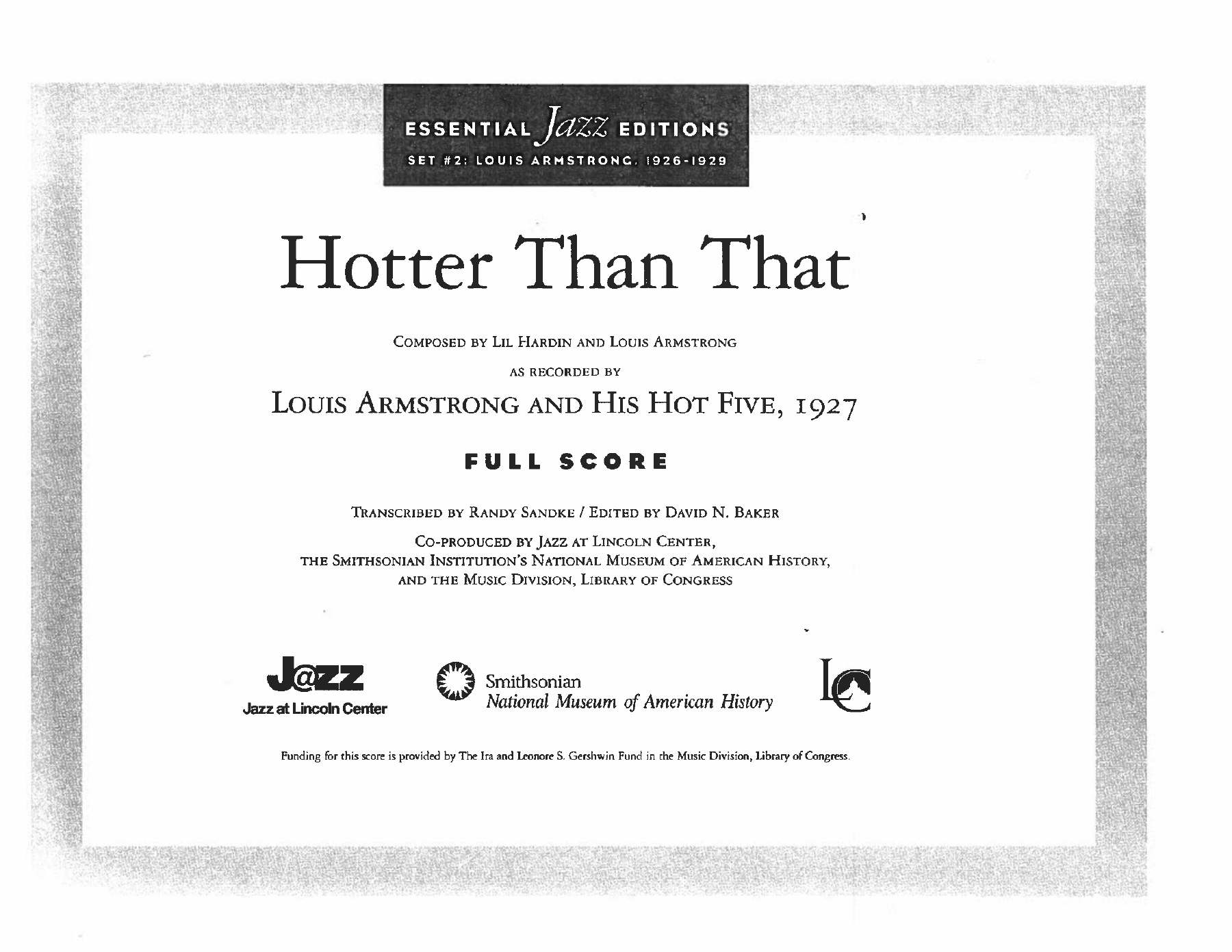 Hotter Than That — sheet music preview
