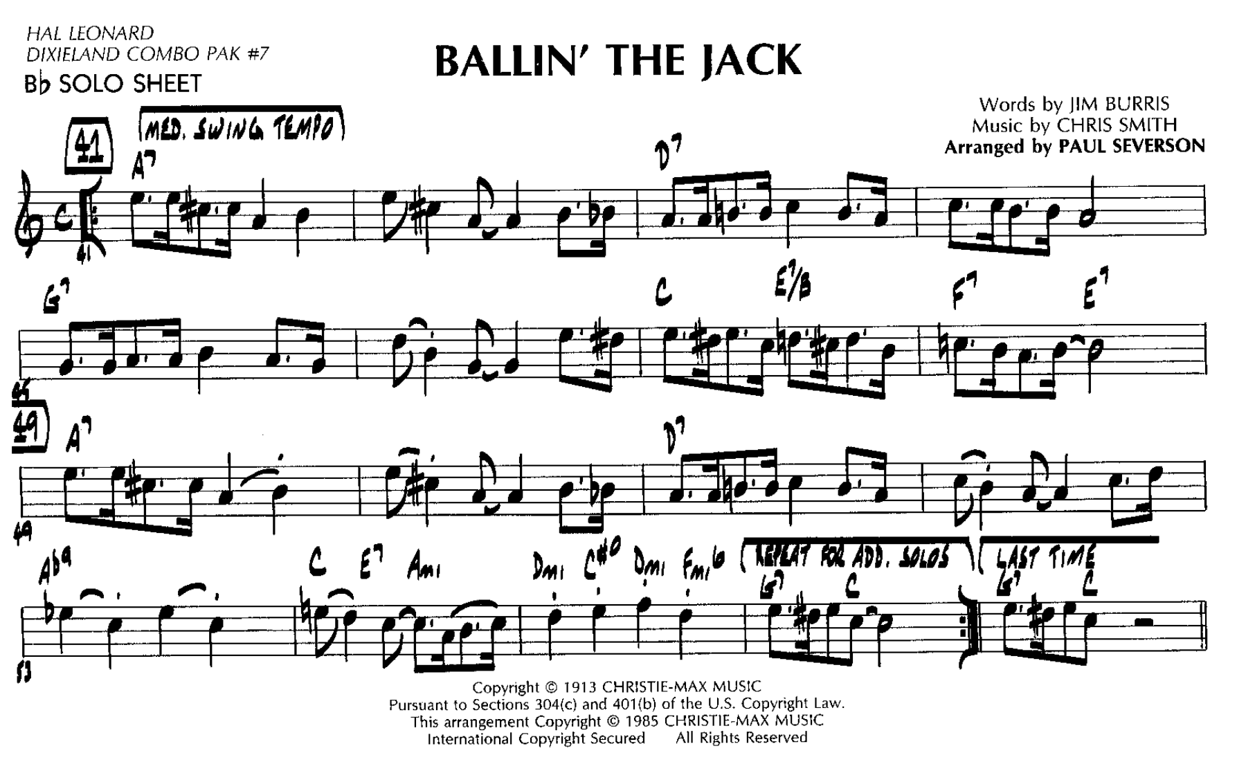 Ballin The Jack — sheet music preview