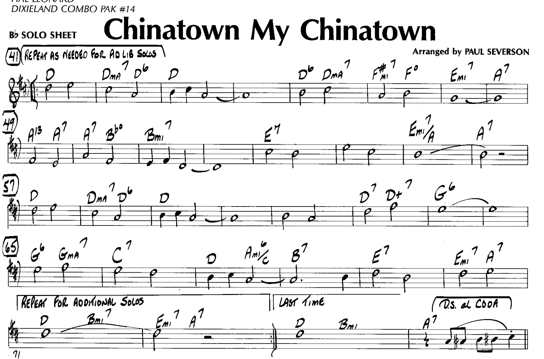 Chinatown My Chinatown — sheet music cover (first page)