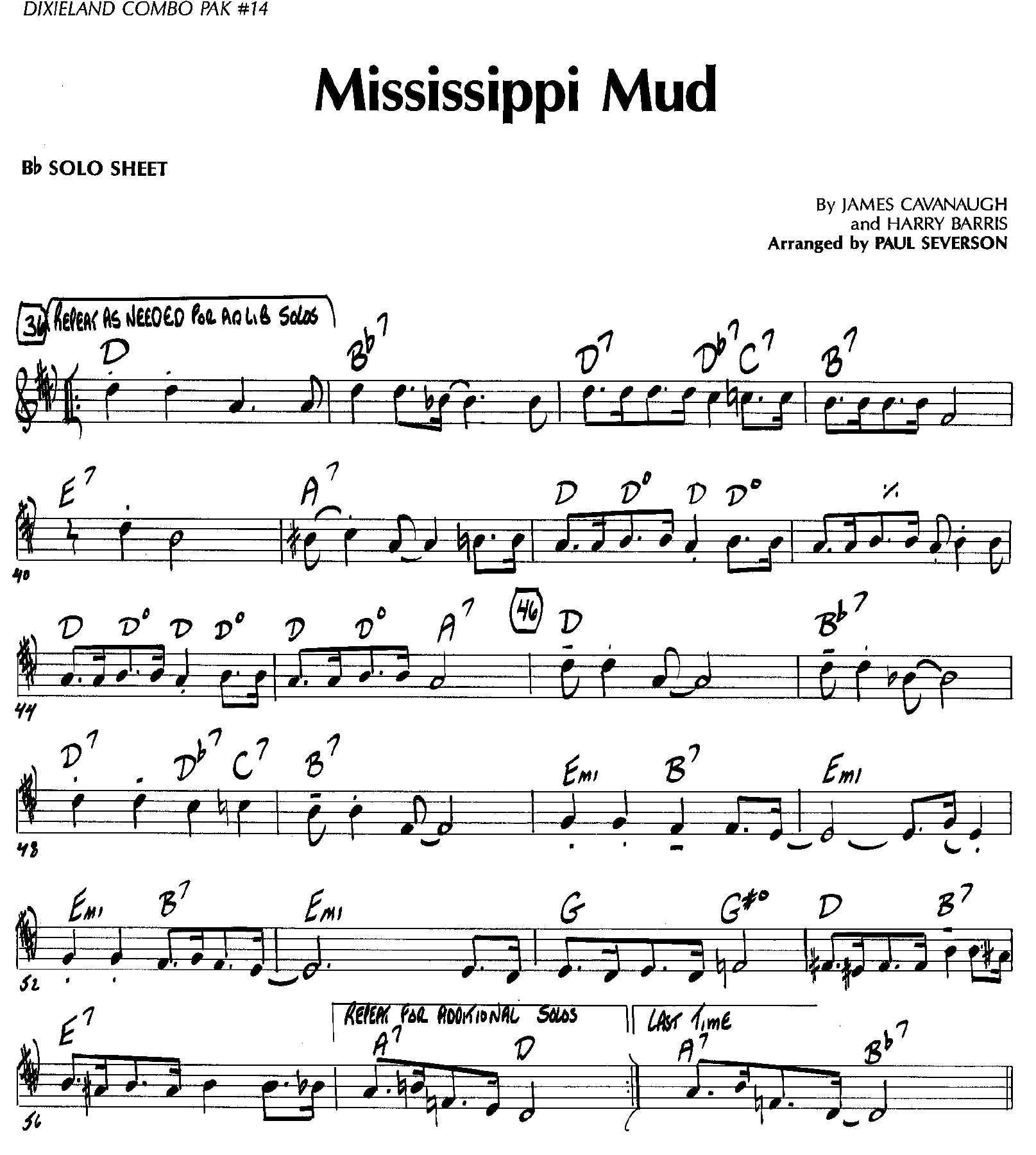 Mississippi Mud — sheet music cover (first page)