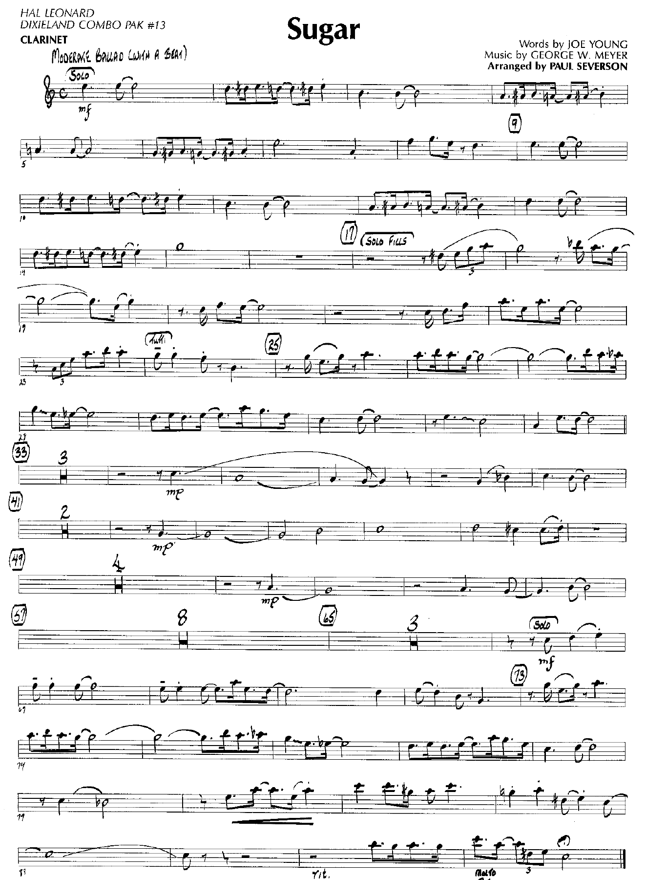 Sugar — sheet music preview