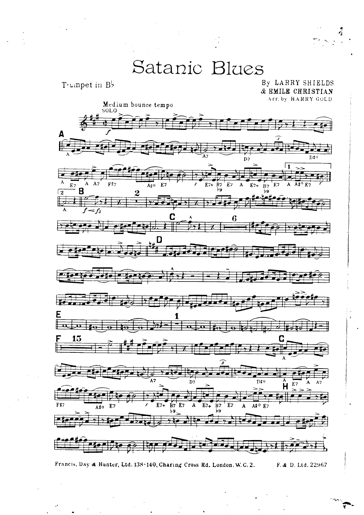 Satanic Blues — sheet music preview